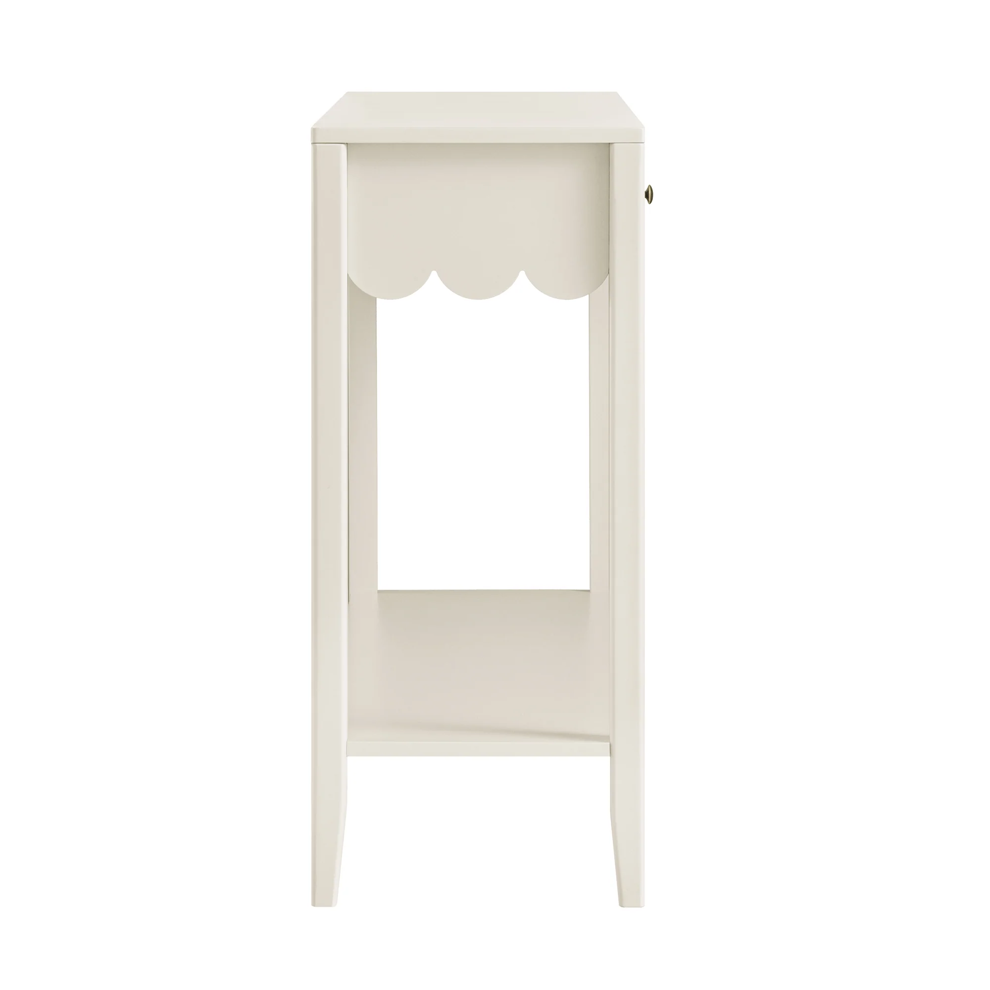 Henley Scalloped Edge Console Table, Light Sand - Image 9