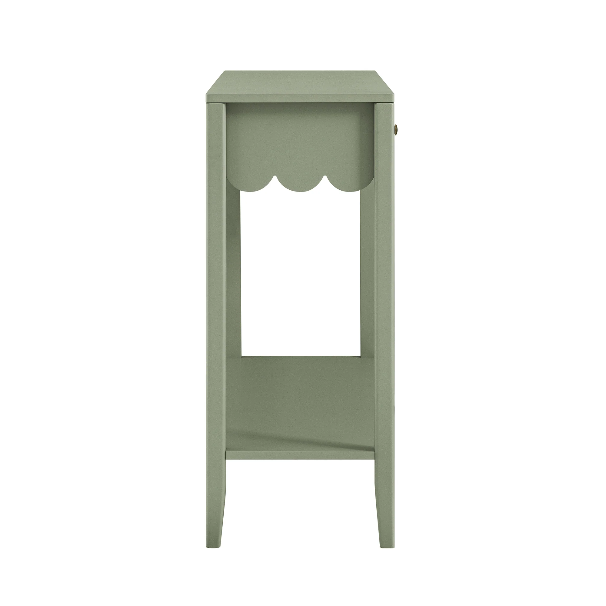 Henley Scalloped Edge Console Table, Sage Green - Image 10
