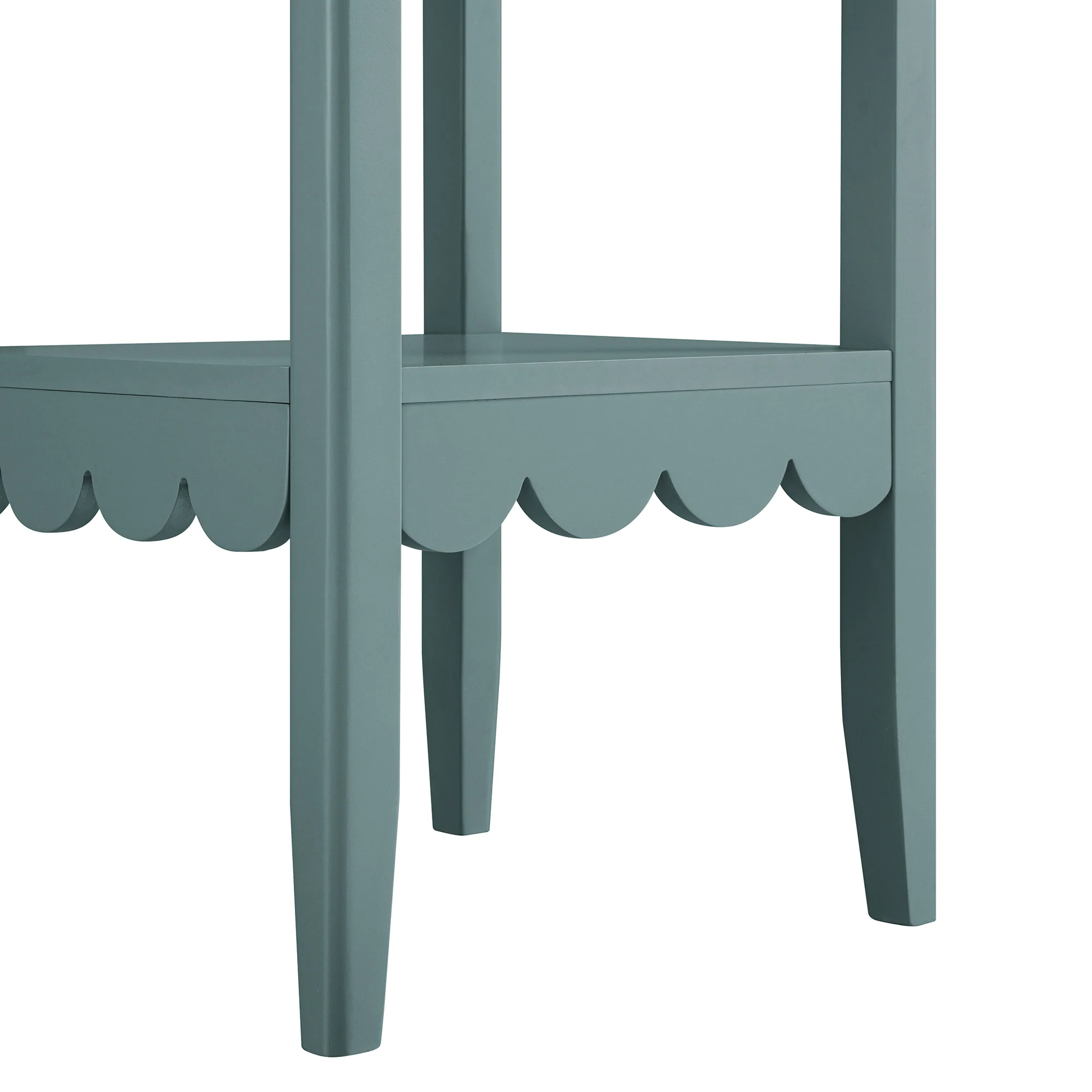 Henley Scalloped Edge Side Table, Blue Spruce - Image 11