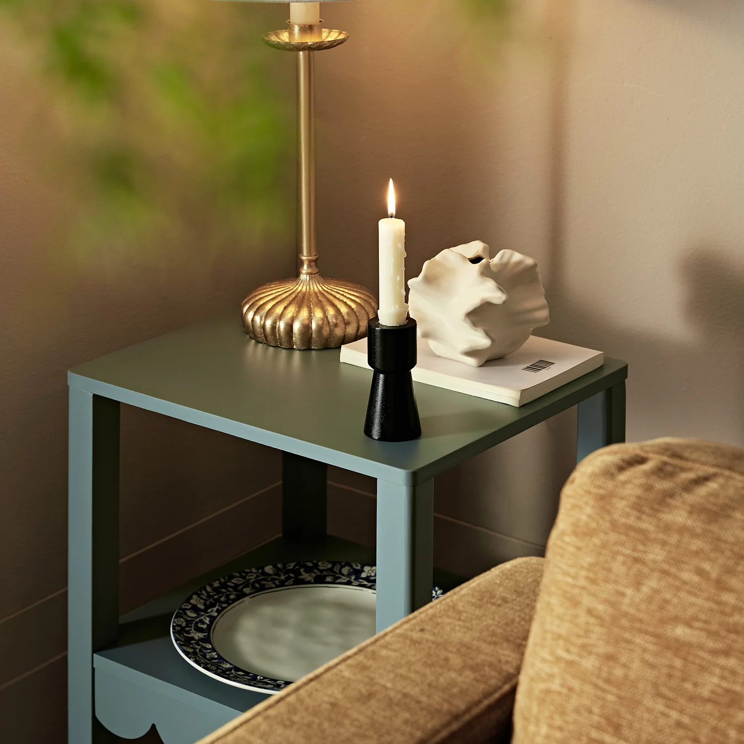 Henley Scalloped Edge Side Table, Blue Spruce - Image 3