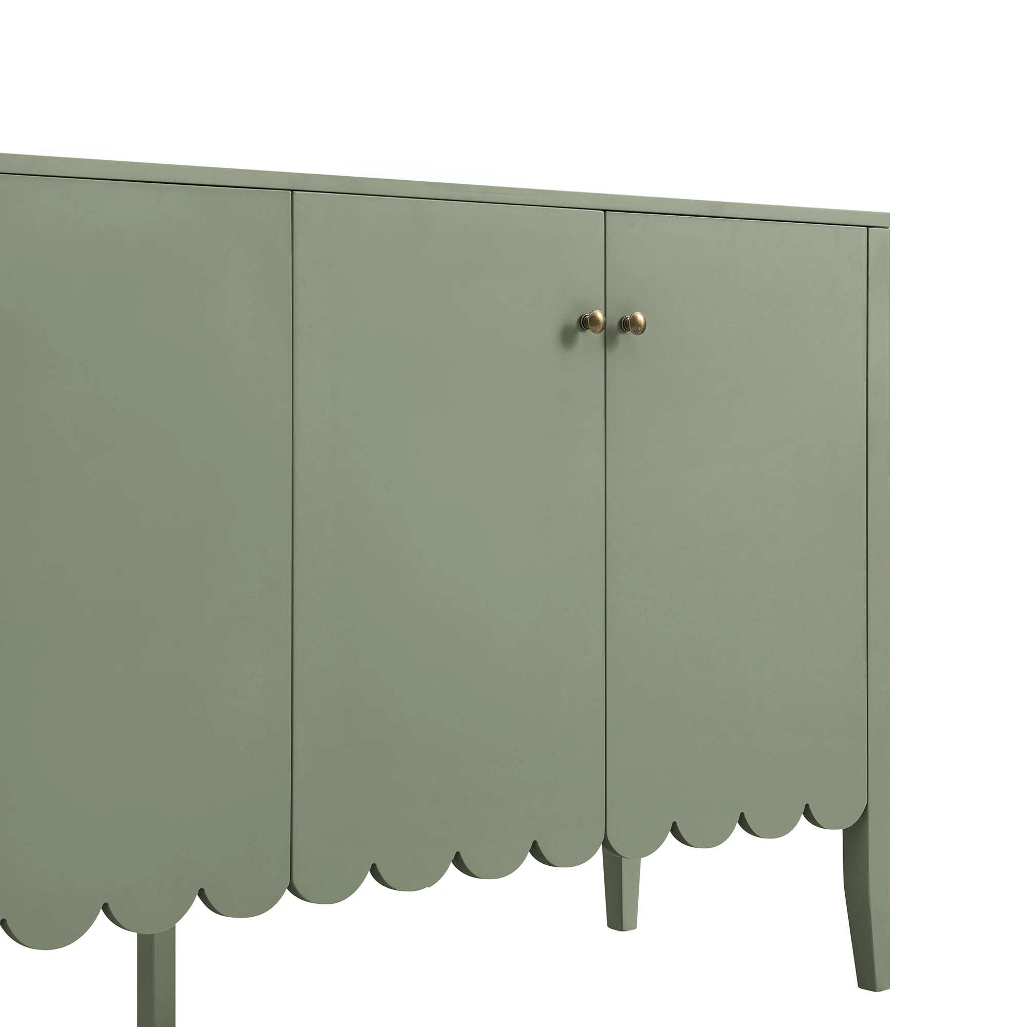 Henley Scalloped Edge 150cm Wide Sideboard, Sage Green - Image 13