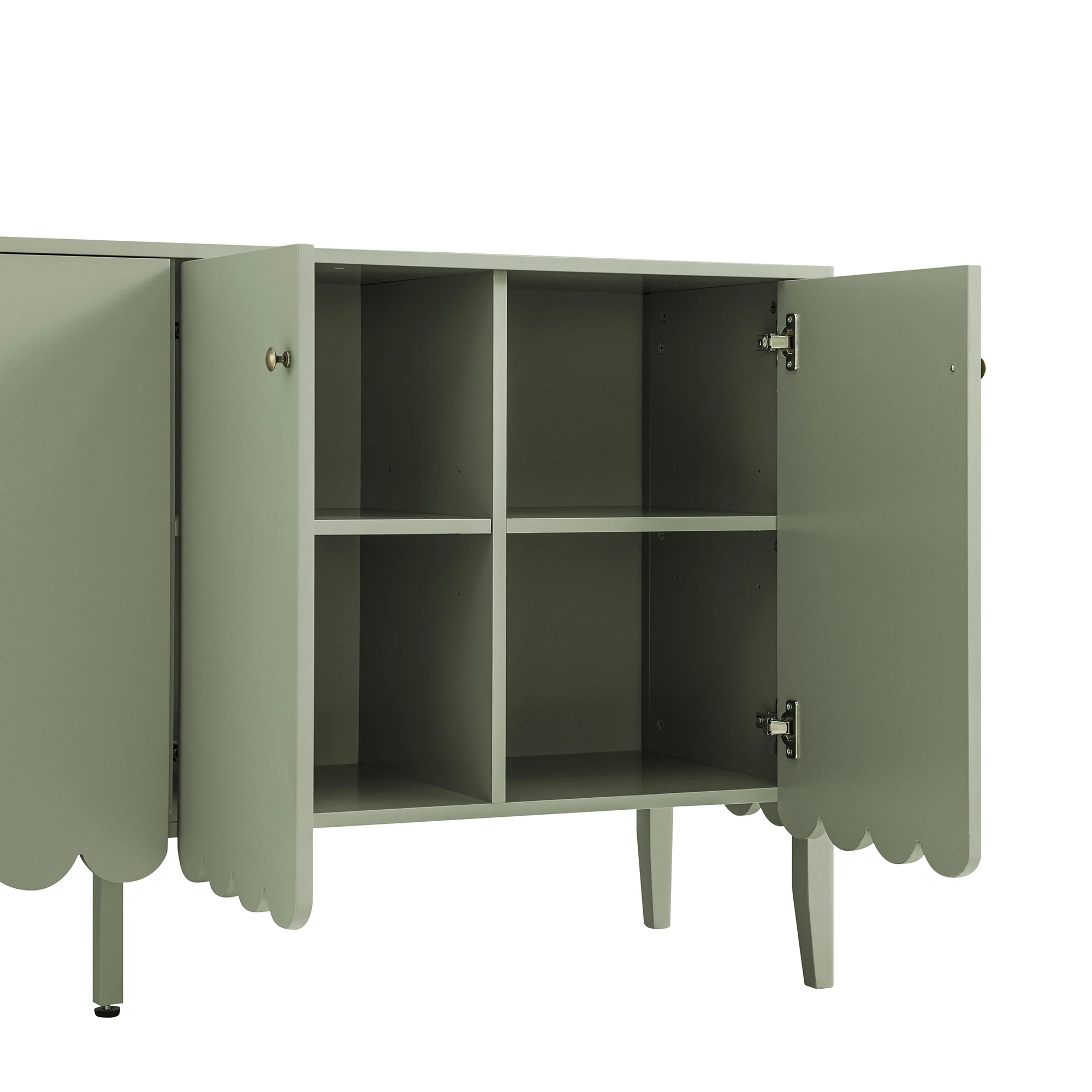 Henley Scalloped Edge 150cm Wide Sideboard, Sage Green - Image 15