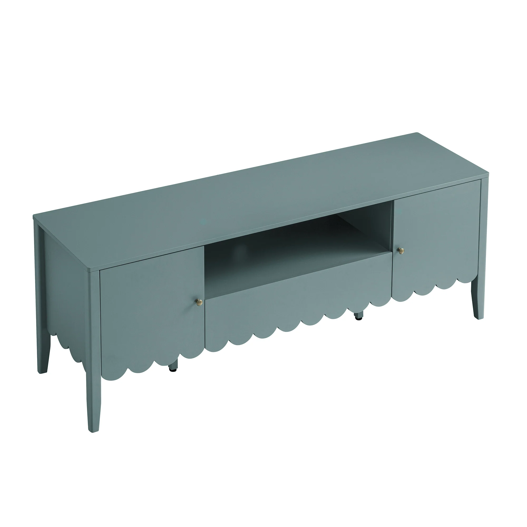 Henley Scalloped Edge 150cm Wide TV Unit, Blue Spruce - Image 5