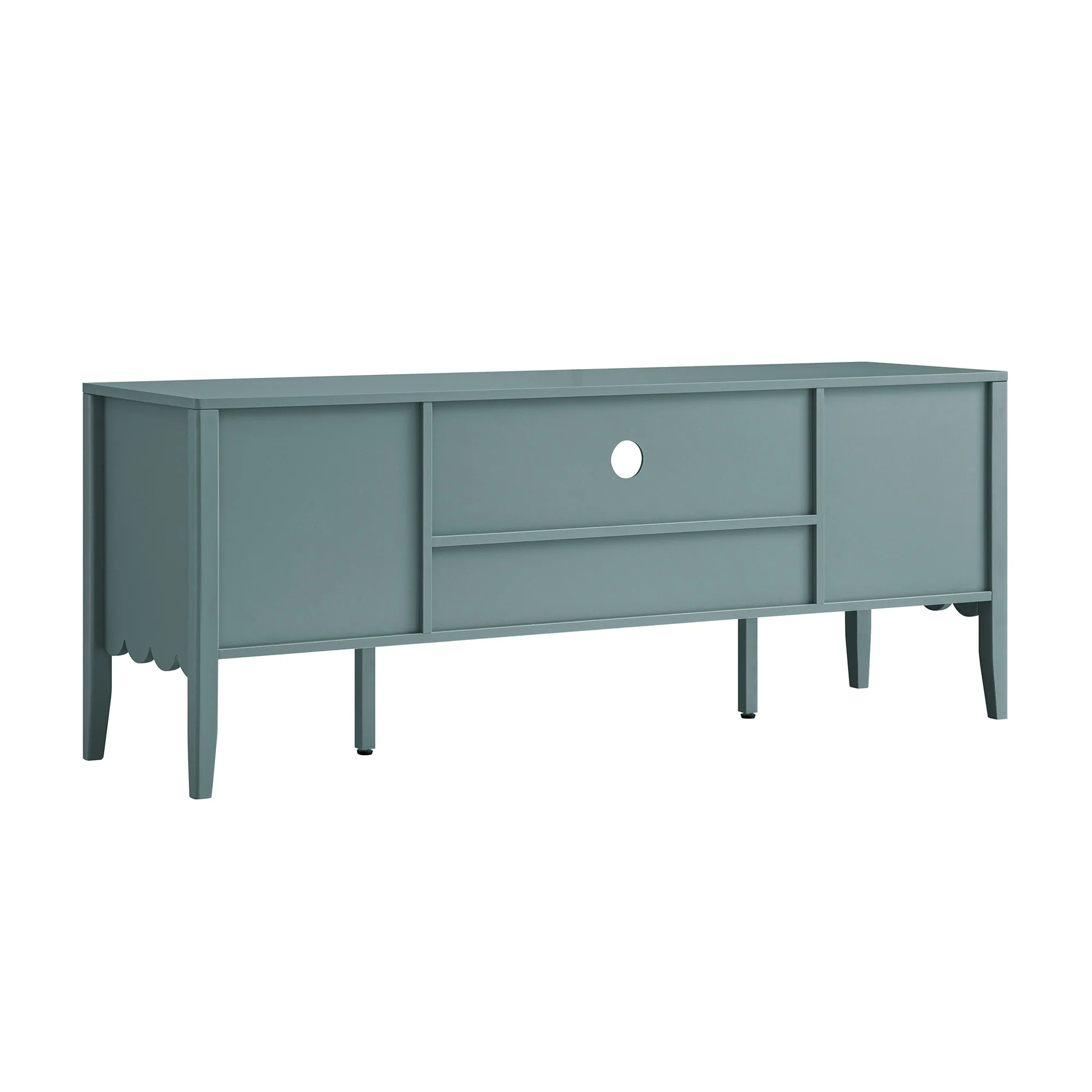 Henley Scalloped Edge 150cm Wide TV Unit, Blue Spruce - Image 7
