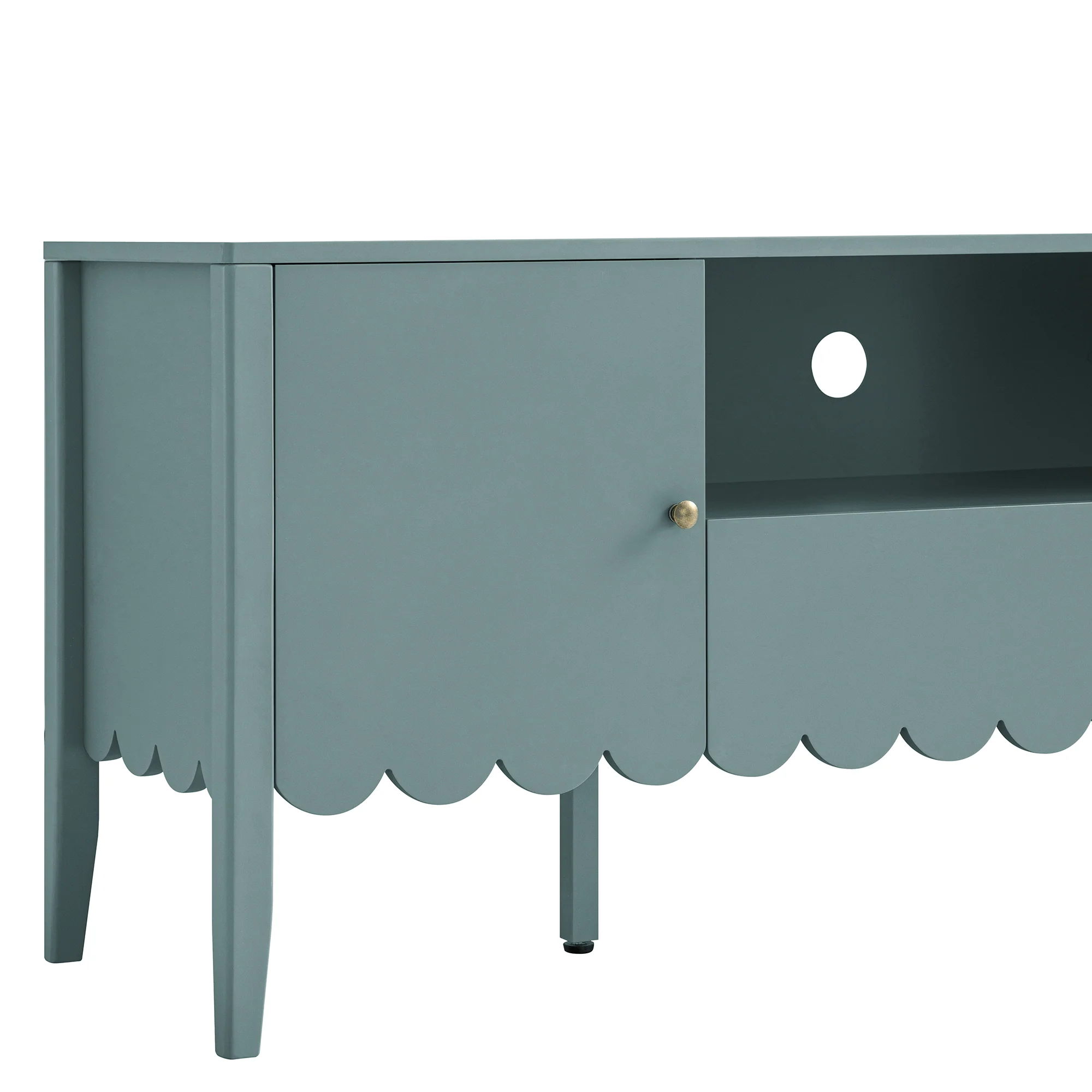 Henley Scalloped Edge 150cm Wide TV Unit, Blue Spruce - Image 9