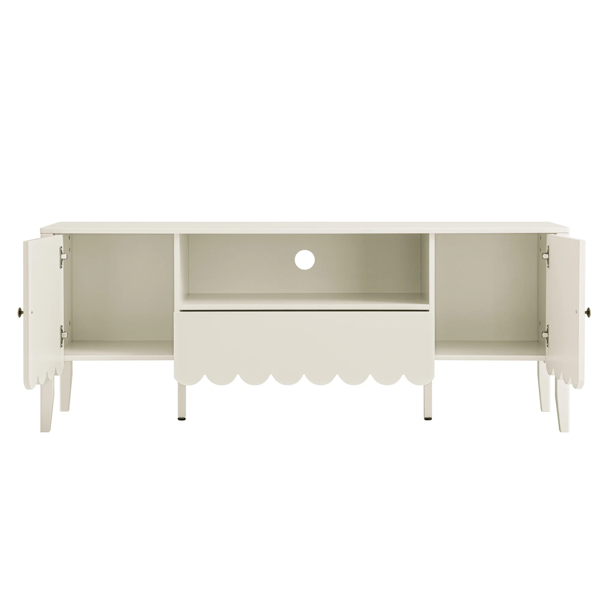 Henley Scalloped Edge 150cm Wide TV Unit, Light Sand - Image 10