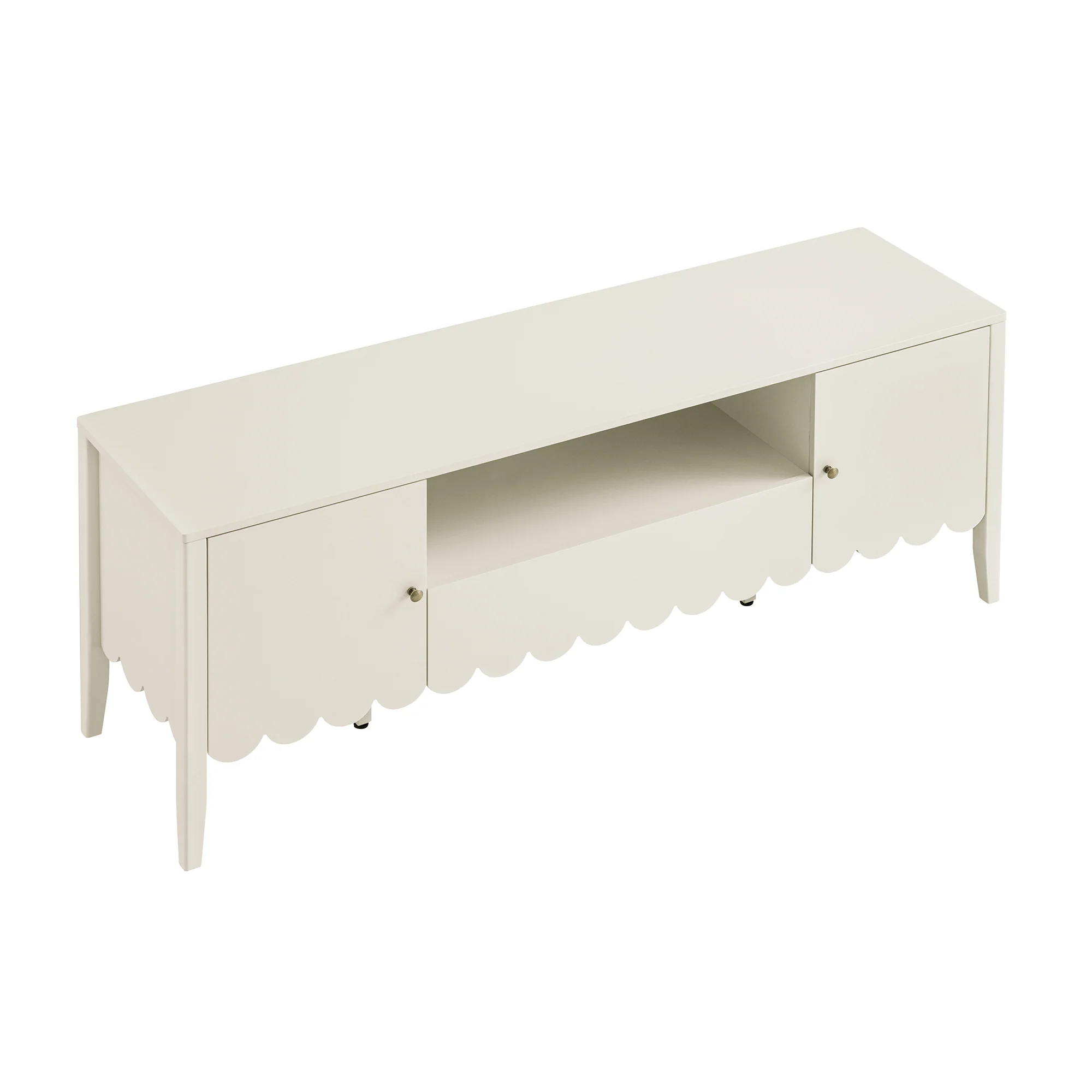Henley Scalloped Edge 150cm Wide TV Unit, Light Sand - Image 11
