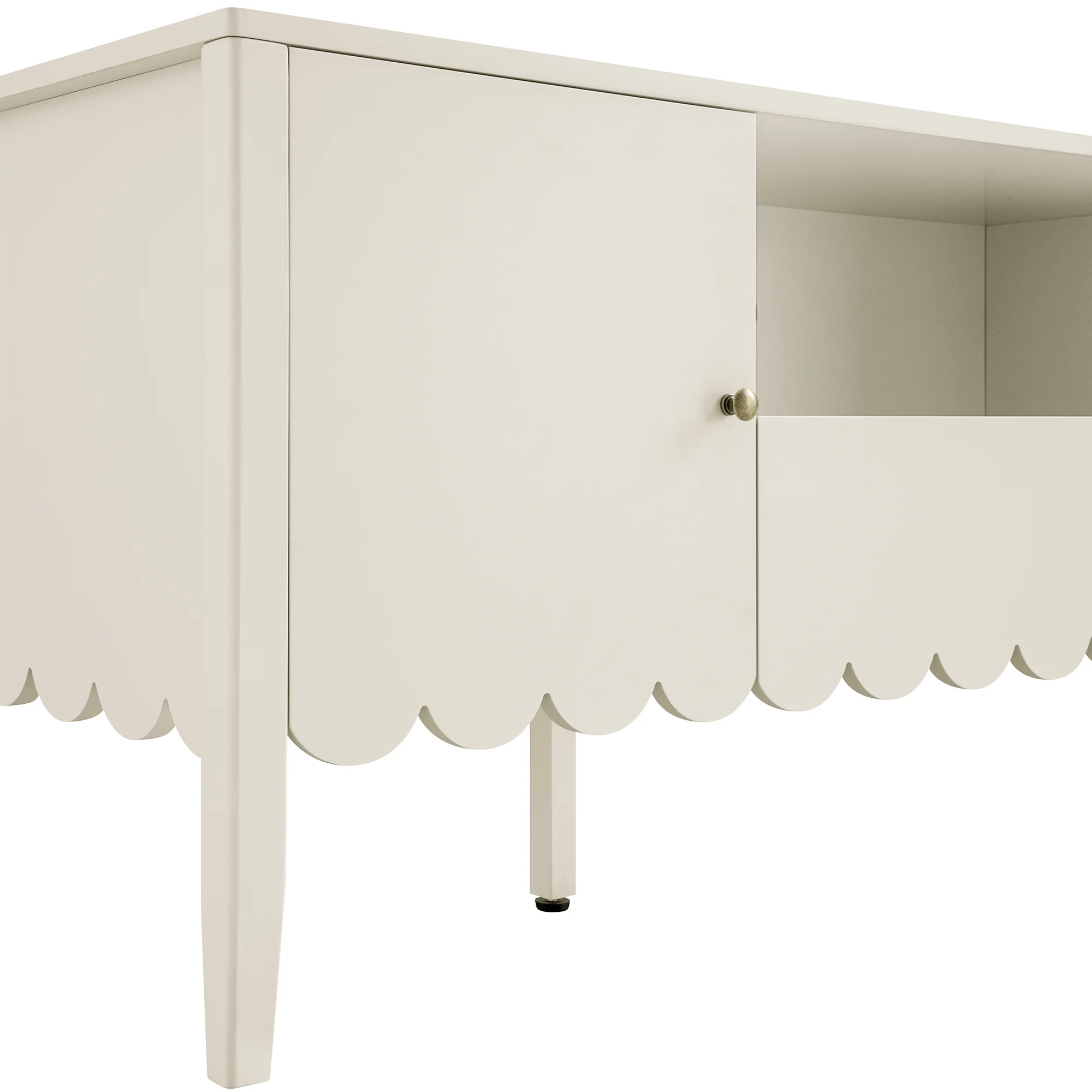 Henley Scalloped Edge 150cm Wide TV Unit, Light Sand - Image 14