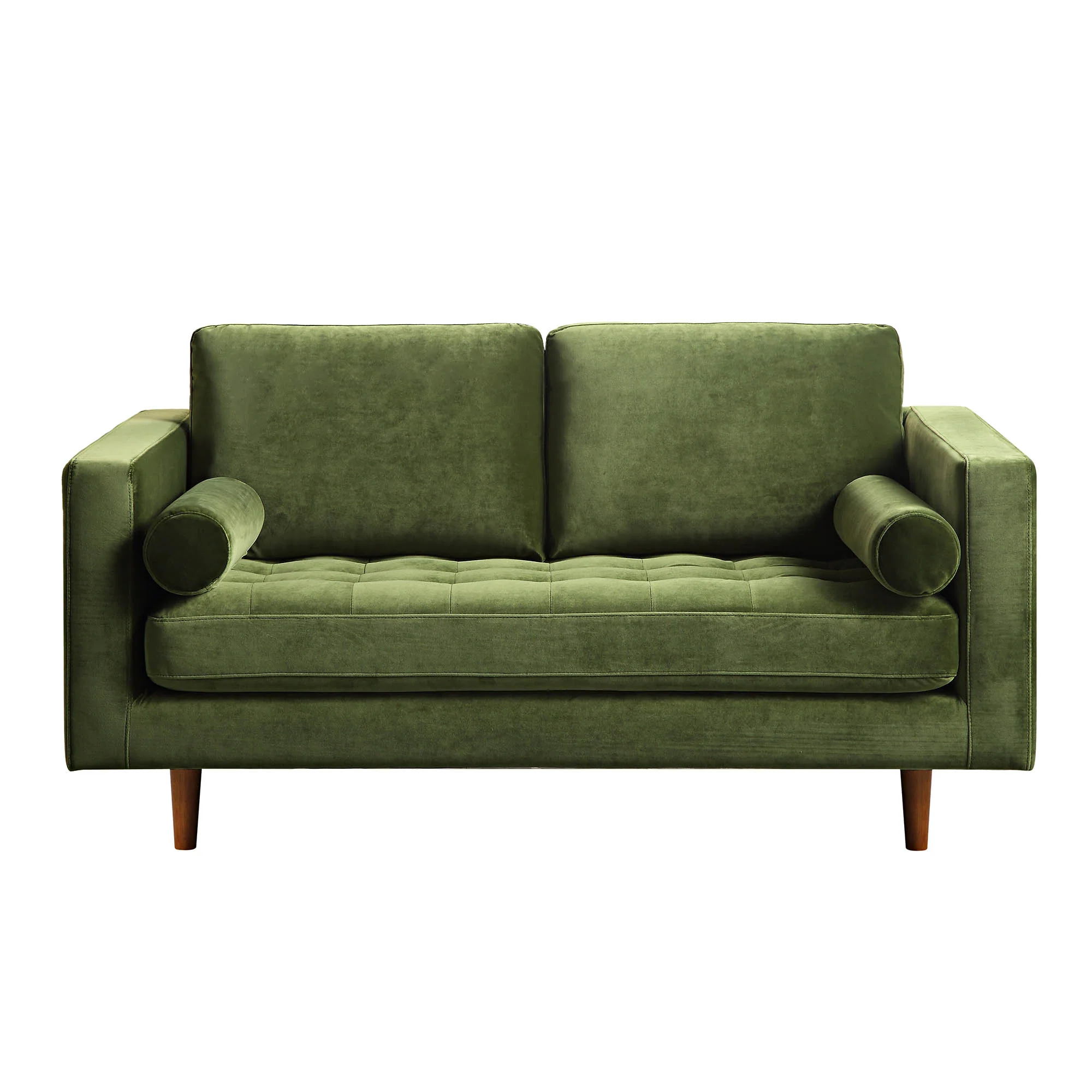 Henrietta 2-Seater Sofa, Moss Green Velvet - Image 5