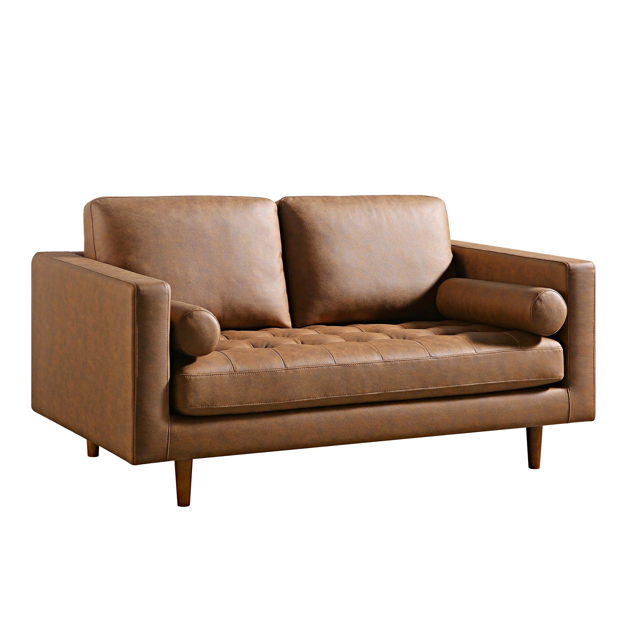 Henrietta 2-Seater Sofa, Tan Faux Suede - Image 6