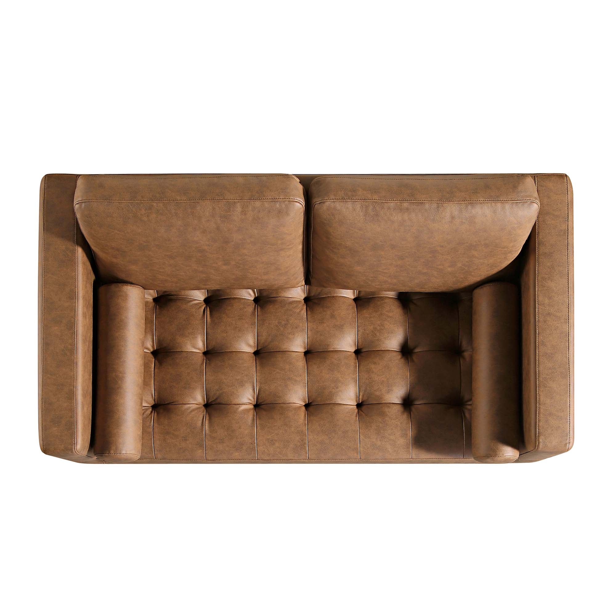 Henrietta 2-Seater Sofa, Tan Faux Suede - Image 8