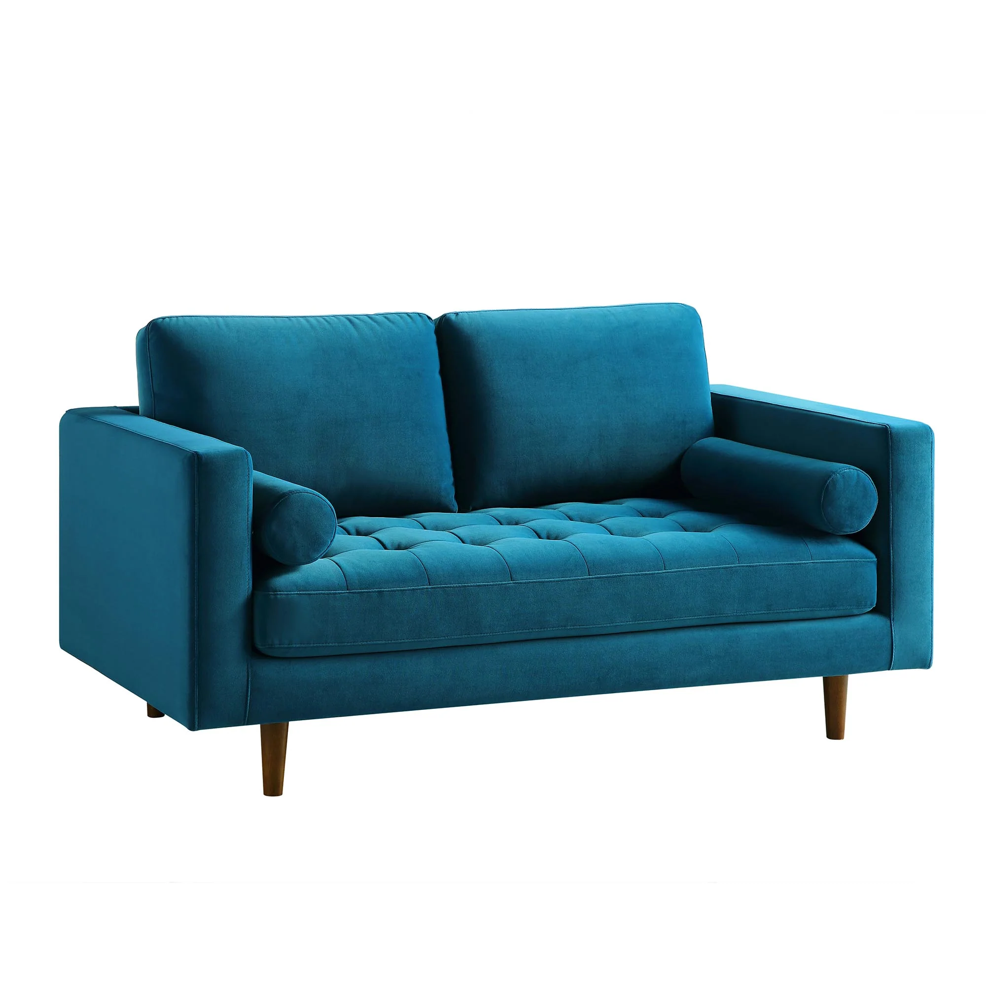 Henrietta 2-Seater Sofa, Teal Velvet - Image 6
