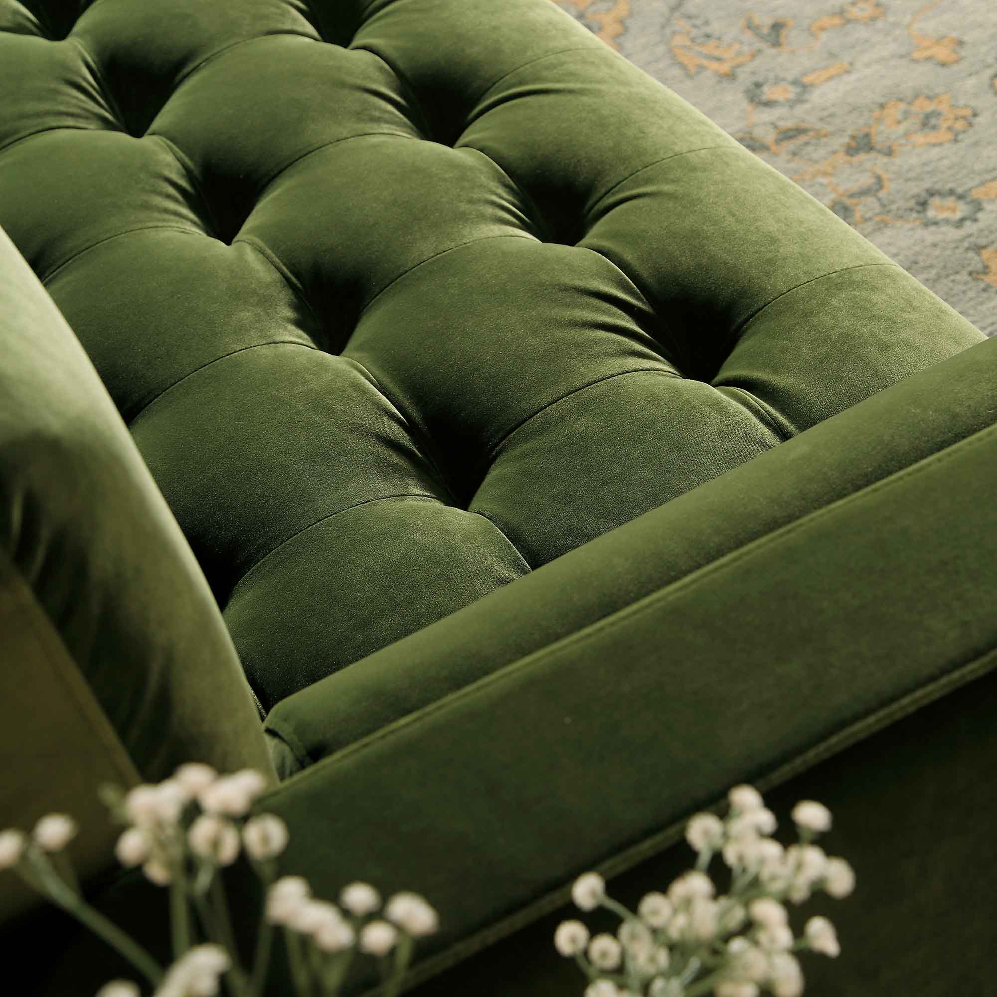 Henrietta 5+Seater Corner Sofa, Moss Green Velvet - Image 5