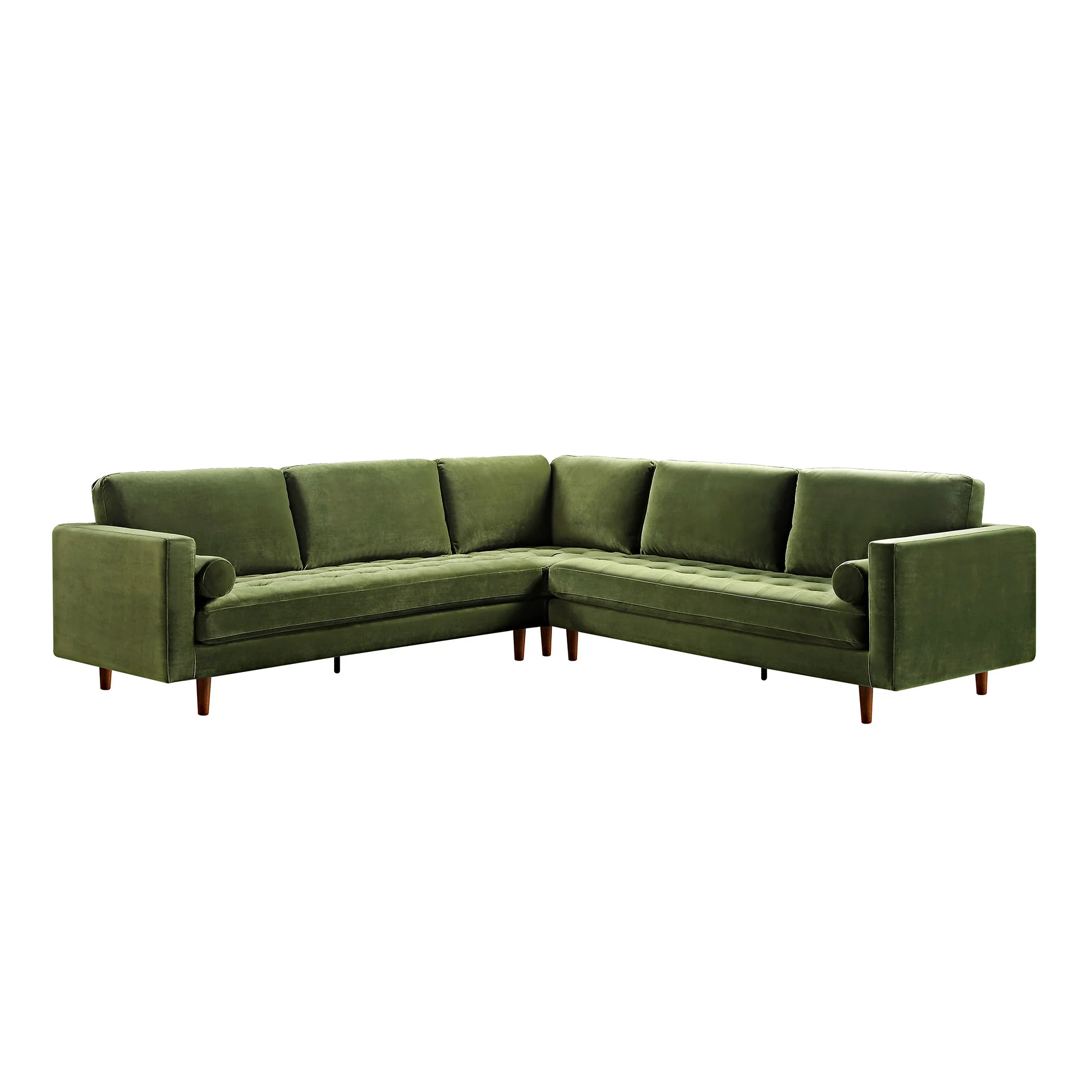 Henrietta 5+Seater Corner Sofa, Moss Green Velvet - Image 6