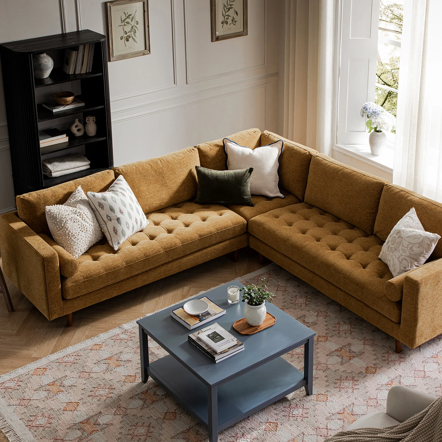 Henrietta 5+Seater Corner Sofa, Spiced Honey Chenille - Image 2