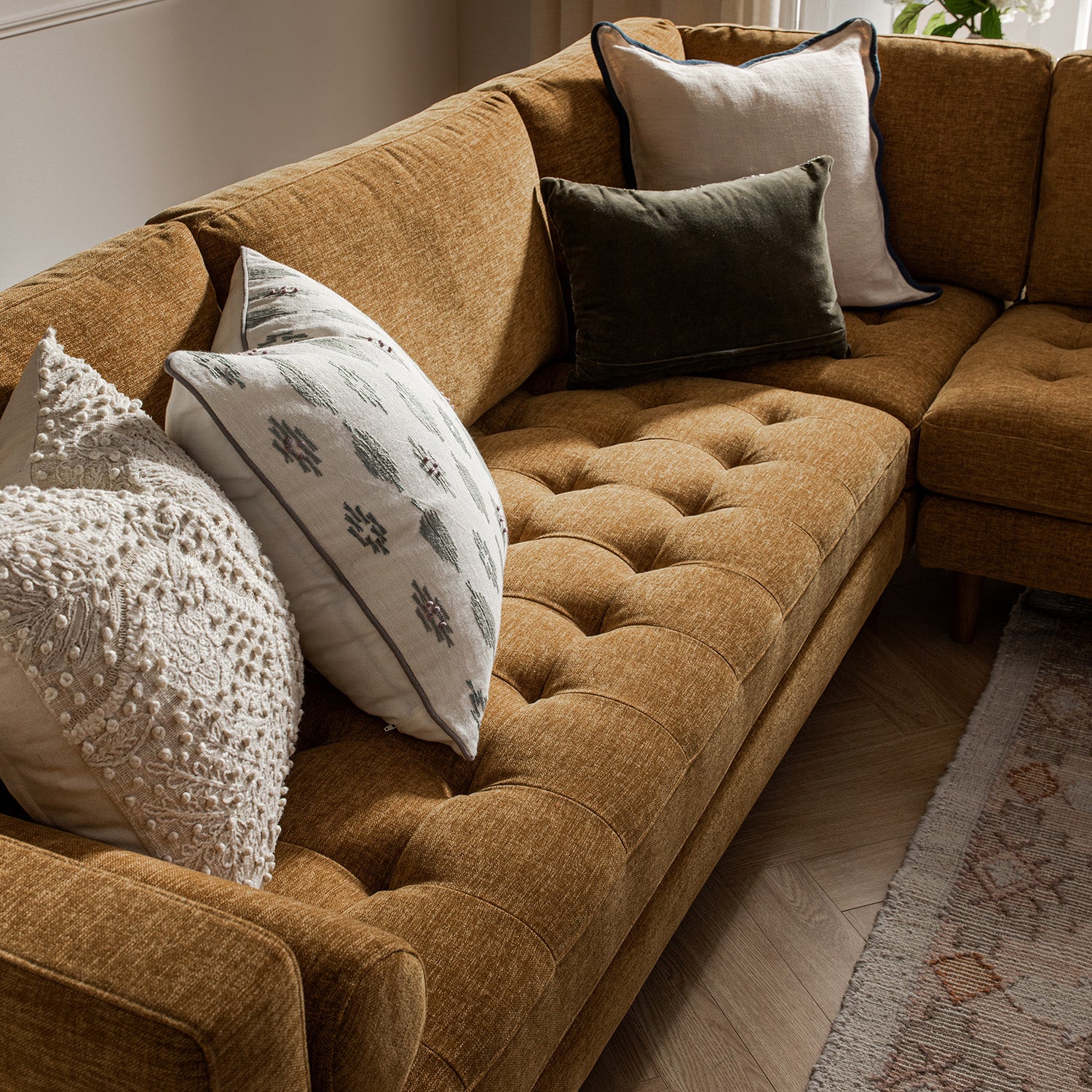 Henrietta 5+Seater Corner Sofa, Spiced Honey Chenille - Image 4