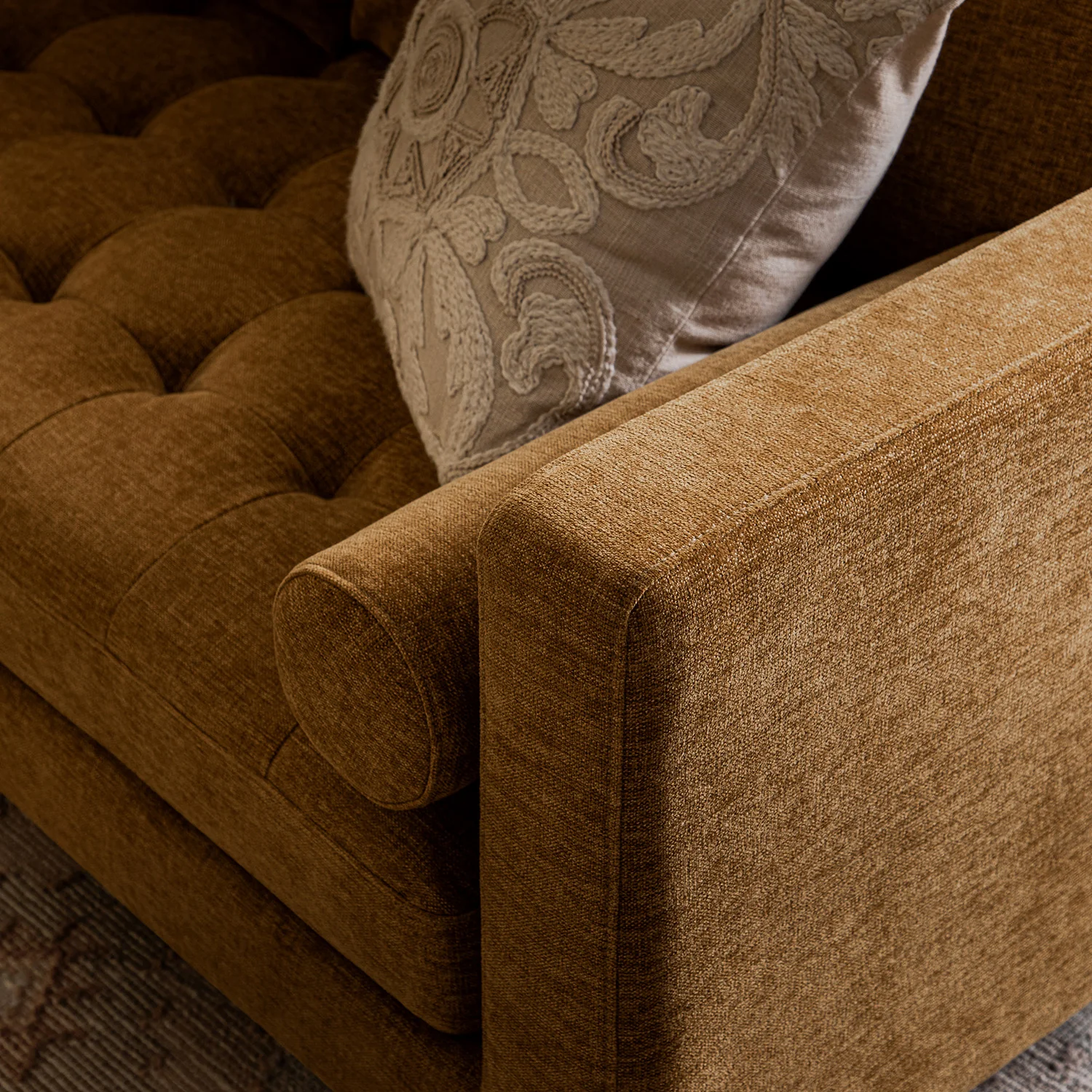 Henrietta 5+Seater Corner Sofa, Spiced Honey Chenille - Image 6