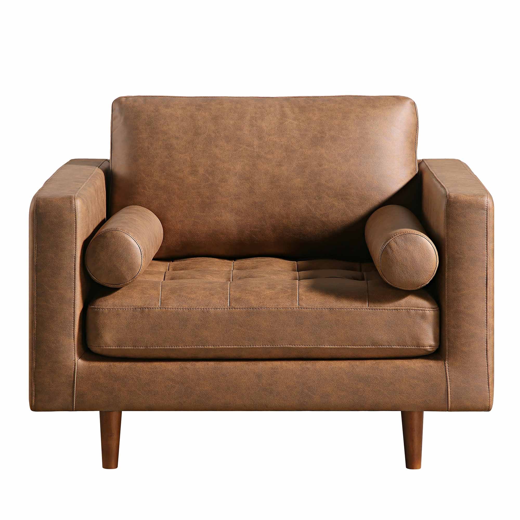 Henrietta Armchair, Tan Faux Suede - Image 5