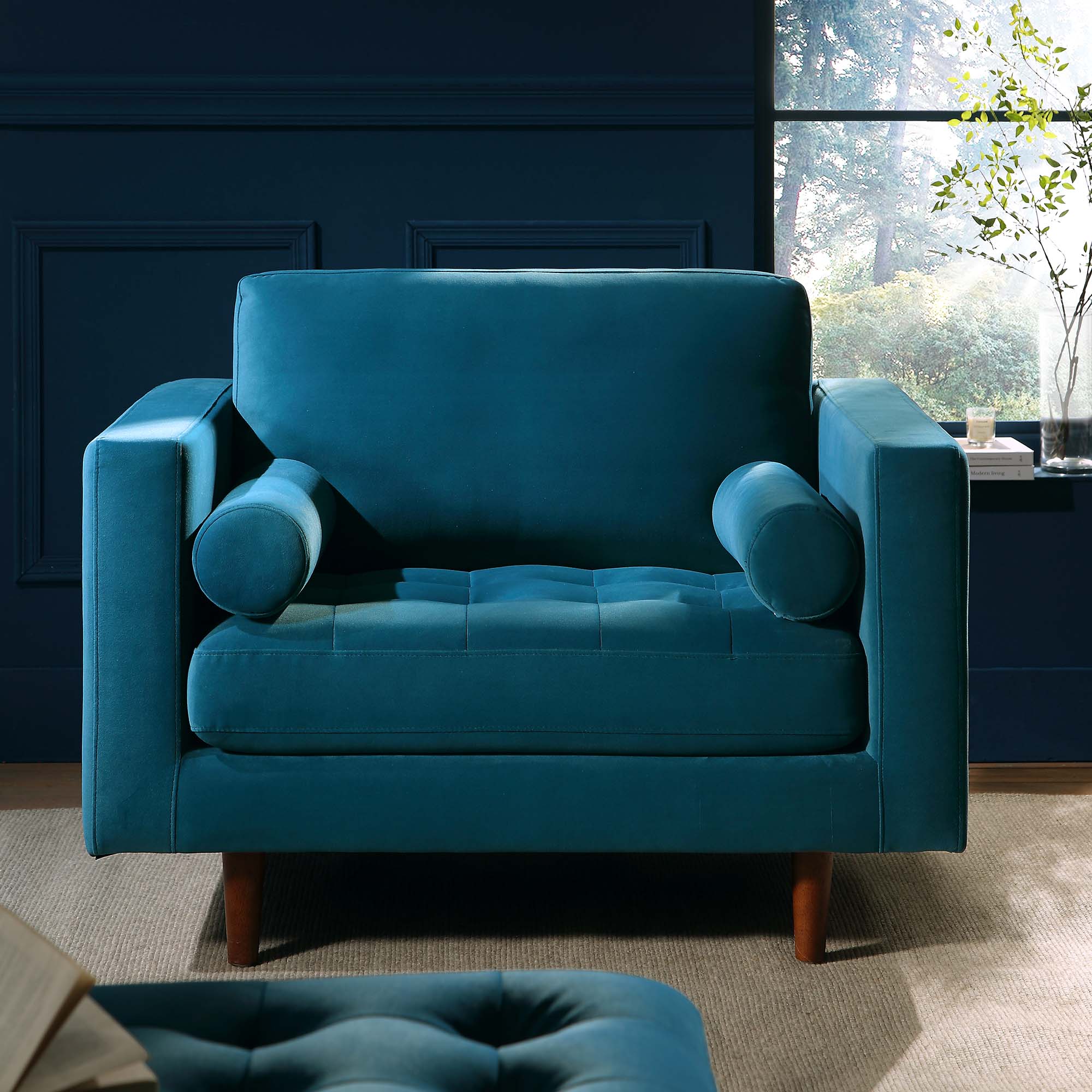 Henrietta Armchair, Teal Velvet - Image 2