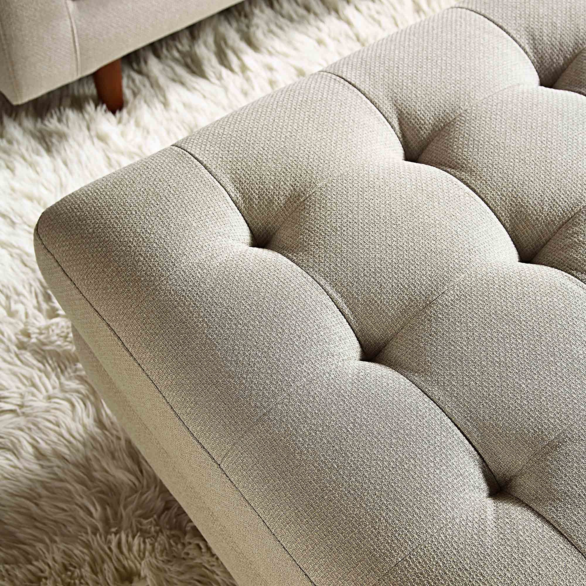 Henrietta Ottoman, Beige Woven Fabric - Image 4