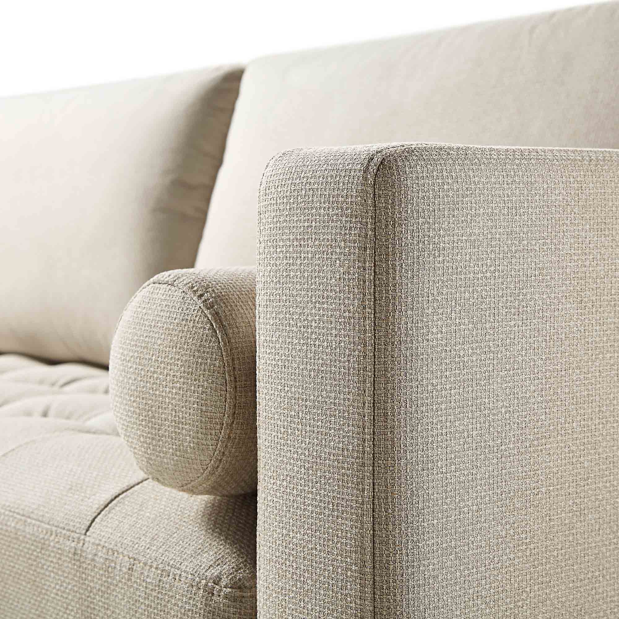 Henrietta Beige Woven Fabric Grand 4-Seater Chaise End Sofa, Left Hand Facing - Image 12