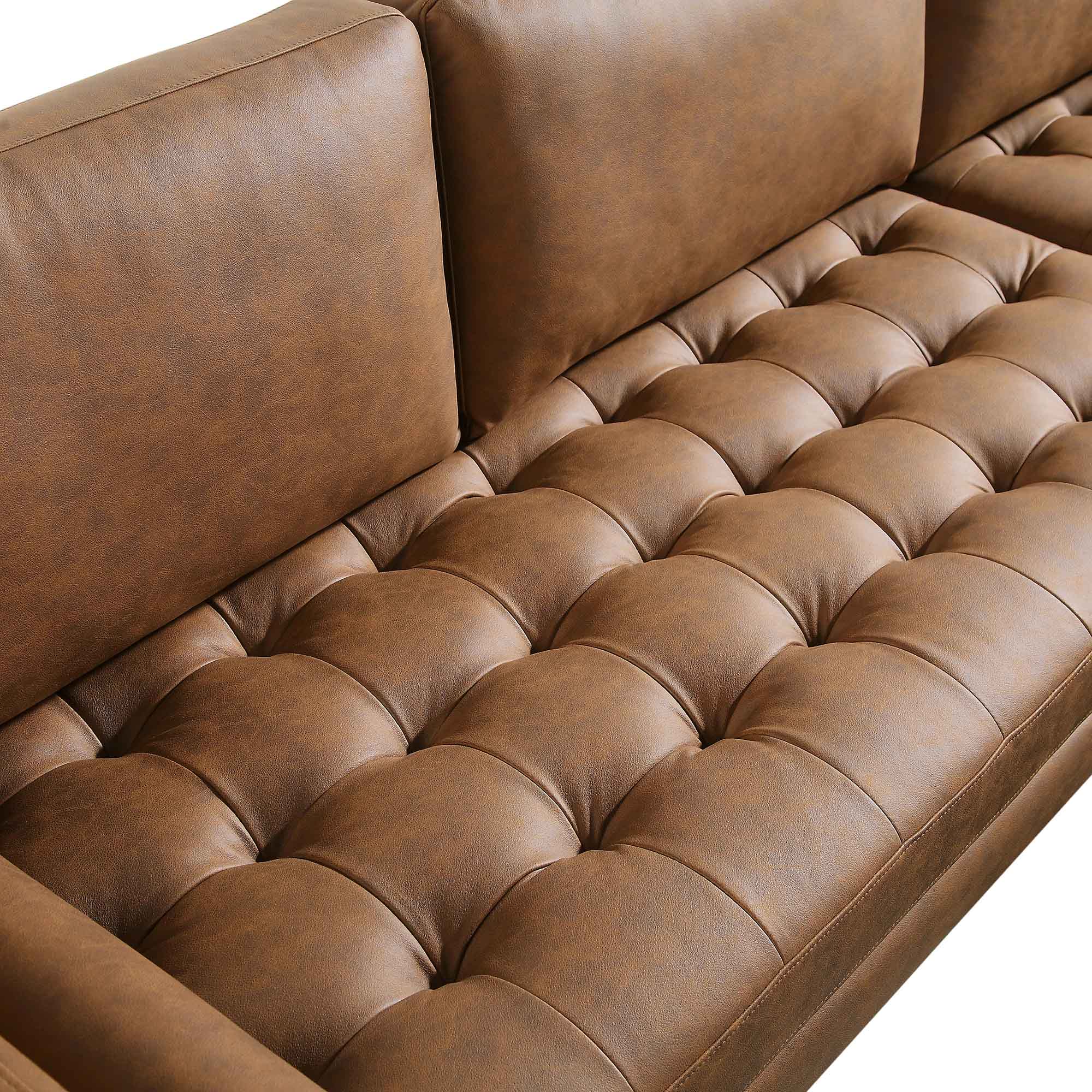 Henrietta Tan Faux Suede Grand 4-Seater Chaise End Sofa, Left Hand Facing - Image 13
