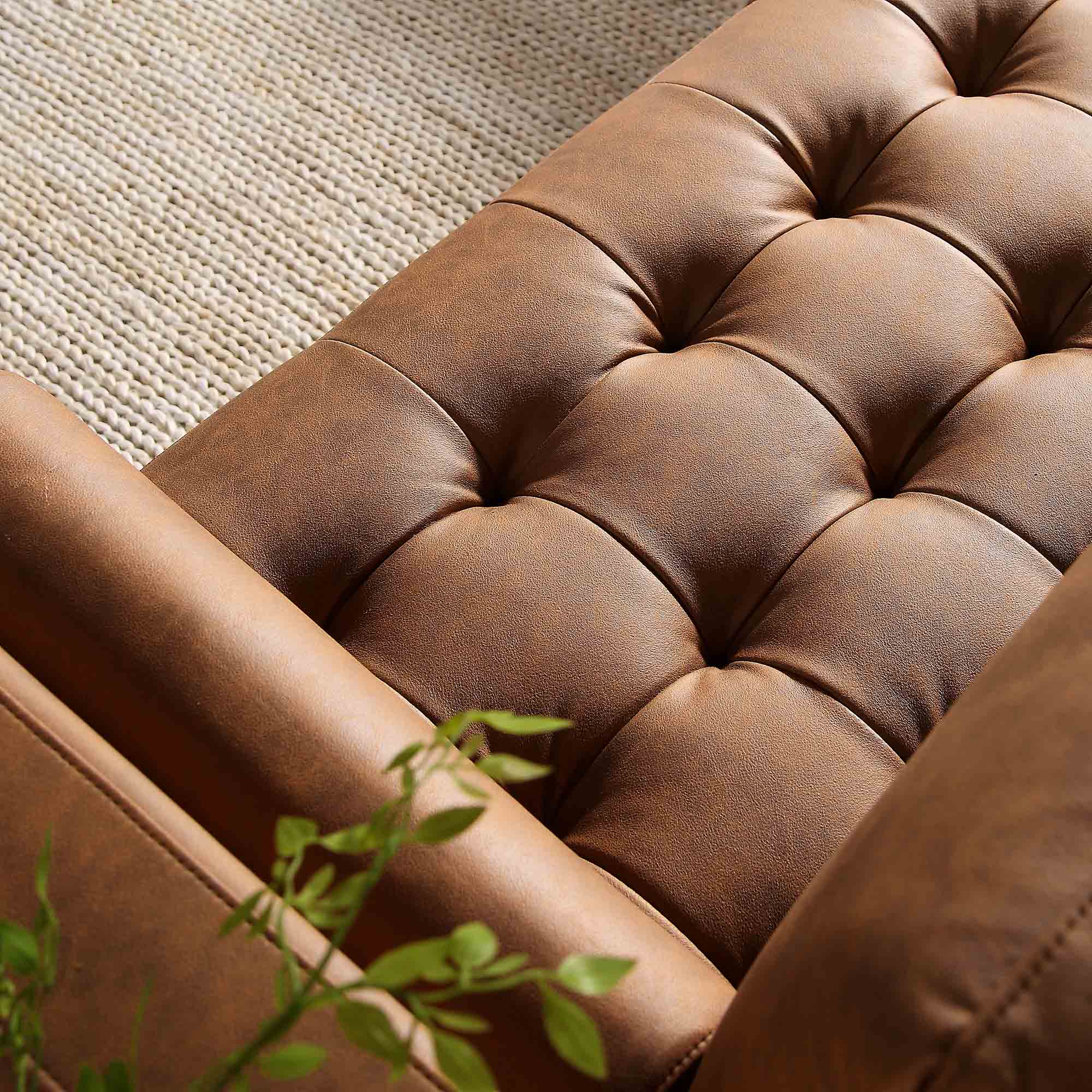 Henrietta Tan Faux Suede Grand 4-Seater Chaise End Sofa, Left Hand Facing - Image 4