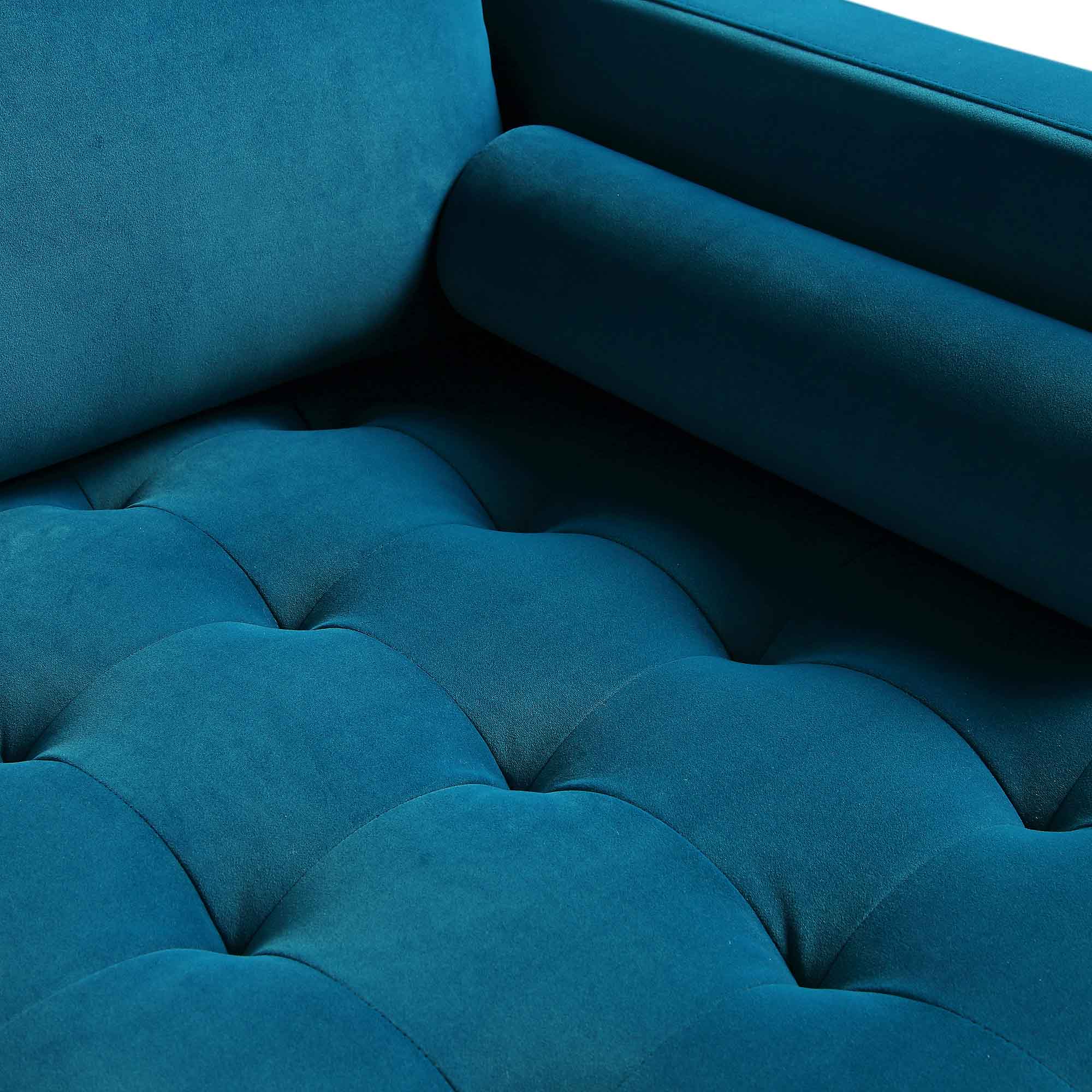 Henrietta Teal Velvet Grand 4-Seater Chaise End Sofa, Right Hand Facing - Image 10