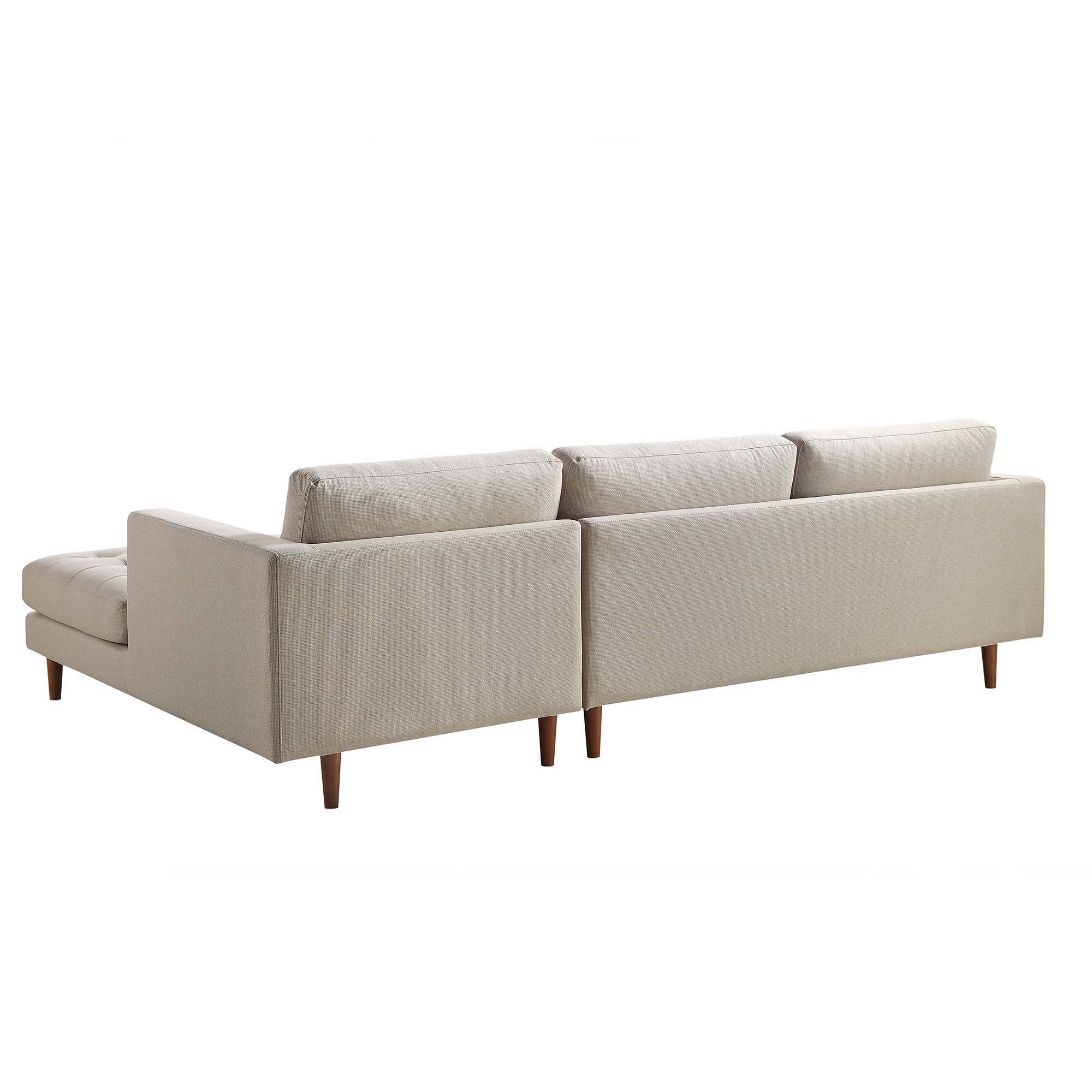 Henrietta Beige Woven Fabric Grand 4-Seater Chaise End Sofa, Right Hand Facing - Image 7