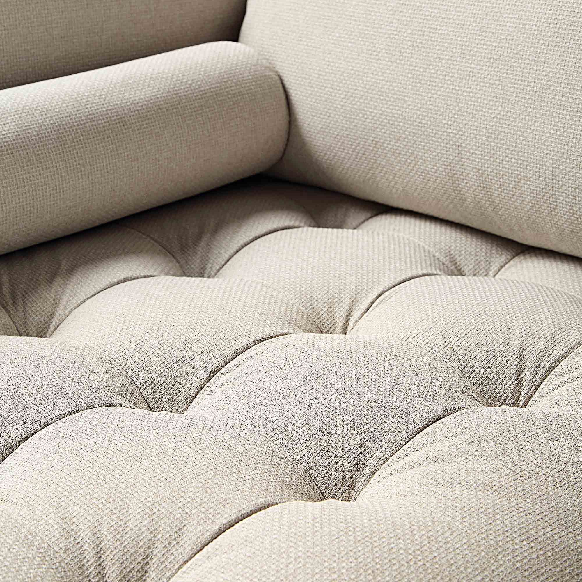 Henrietta Beige Woven Fabric Grand 4-Seater Chaise End Sofa, Right Hand Facing - Image 9
