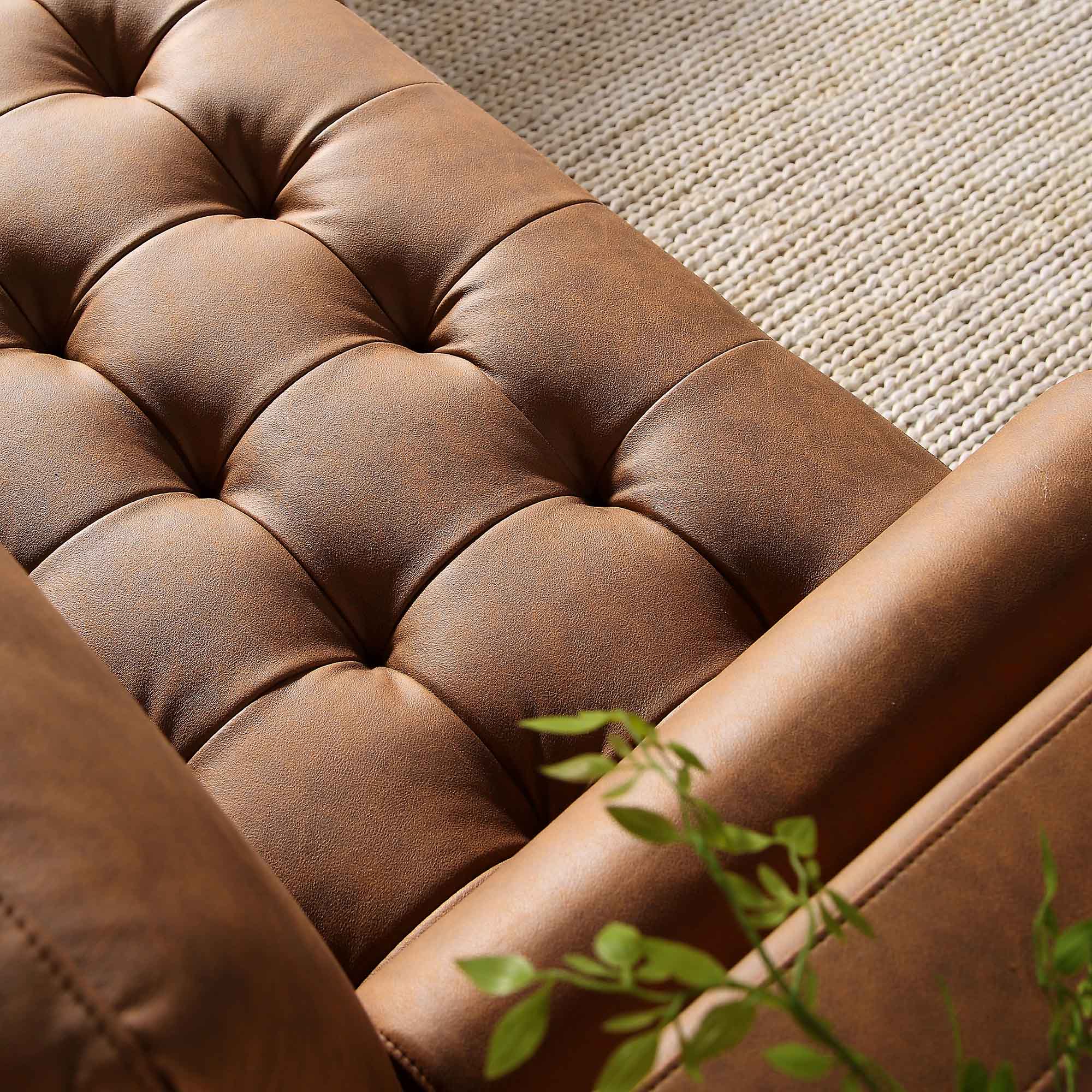 Henrietta Tan Faux Suede Grand 4-Seater Chaise End Sofa, Right Hand Facing - Image 4
