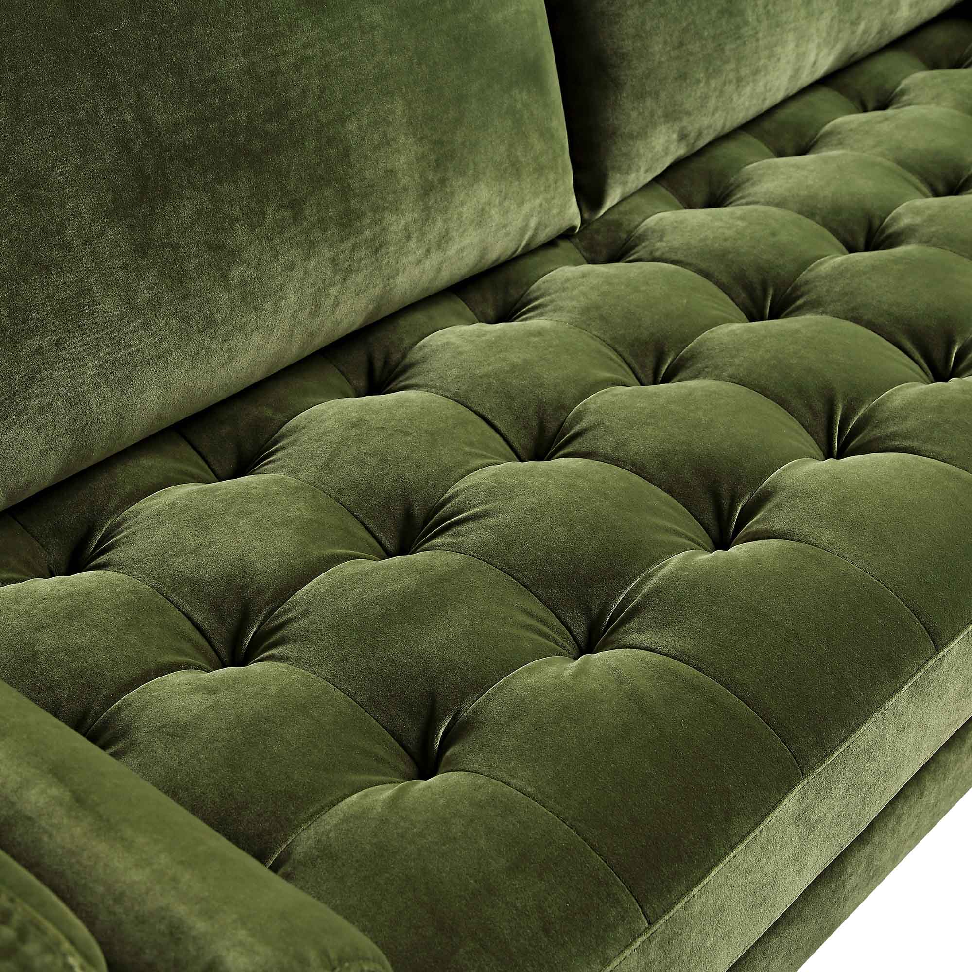 Henrietta Large 3-Seater Sofa, Moss Green Velvet - Image 11