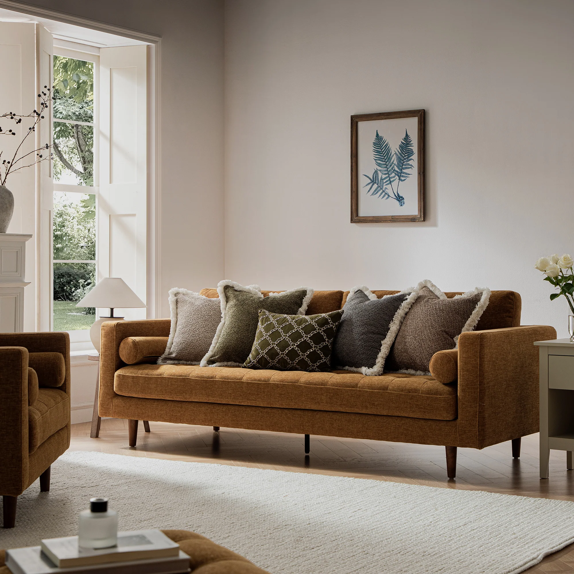 Henrietta Large 3-Seater Sofa, Spiced Honey Chenille - Image 2