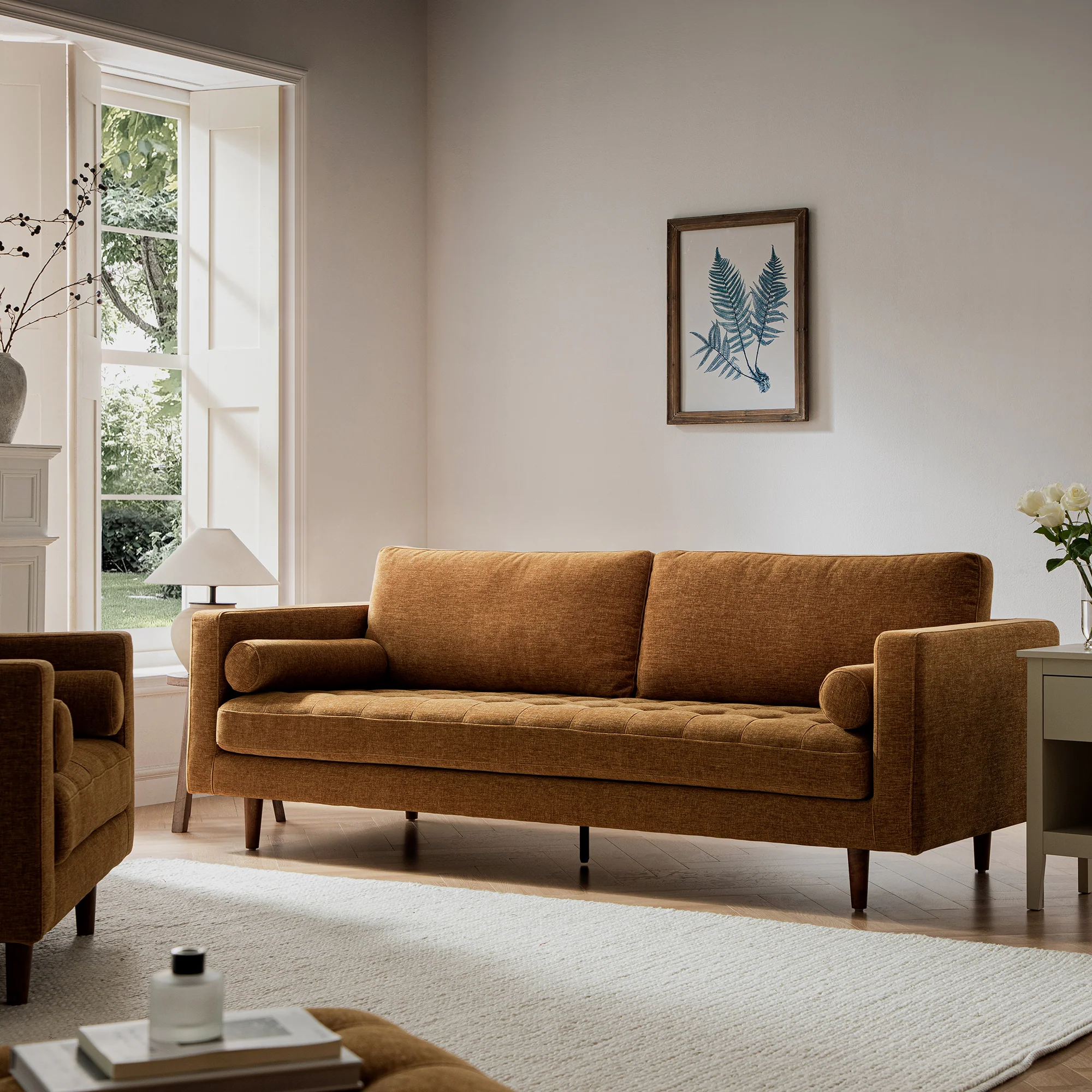 Henrietta Large 3-Seater Sofa, Spiced Honey Chenille - Image 3