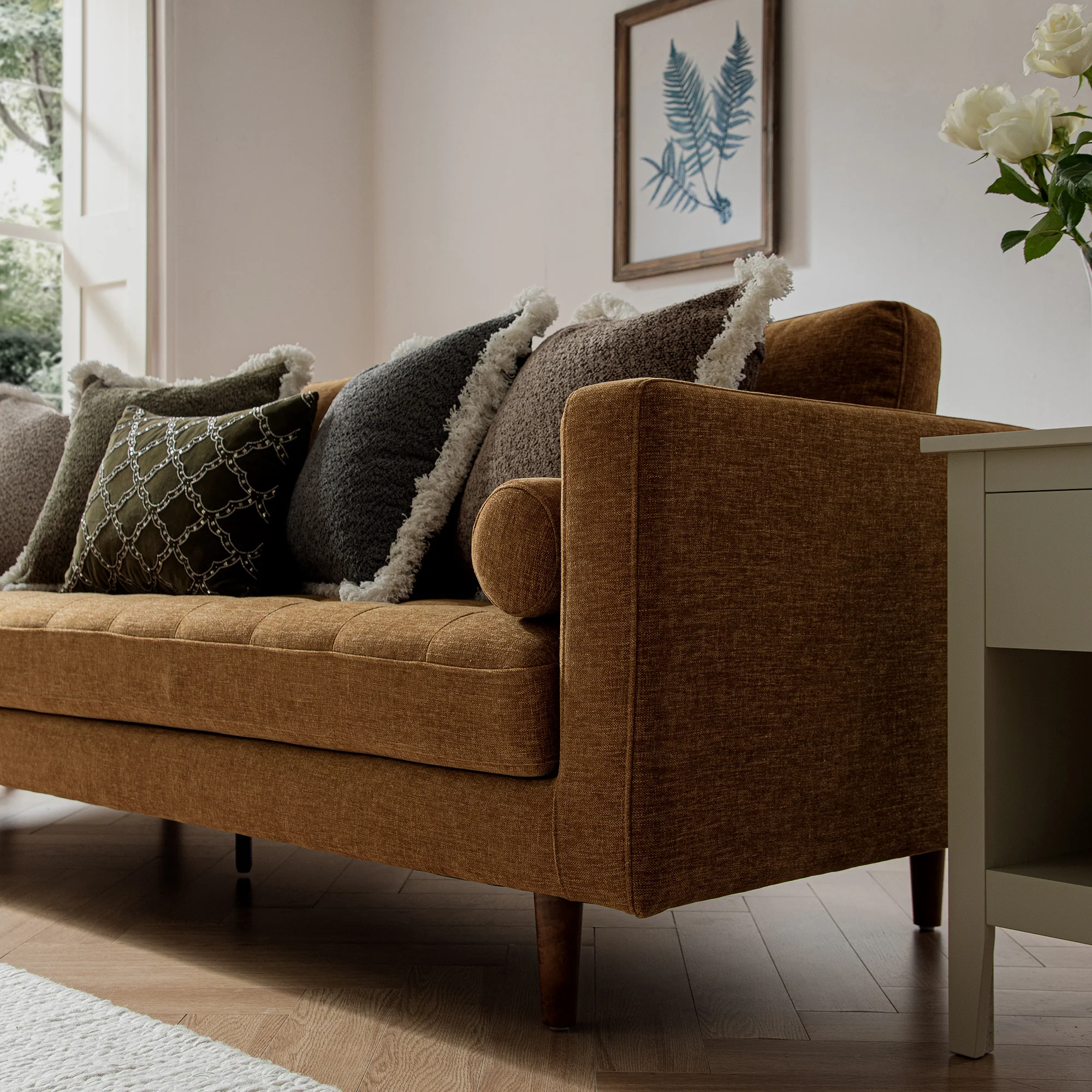 Henrietta Large 3-Seater Sofa, Spiced Honey Chenille - Image 6