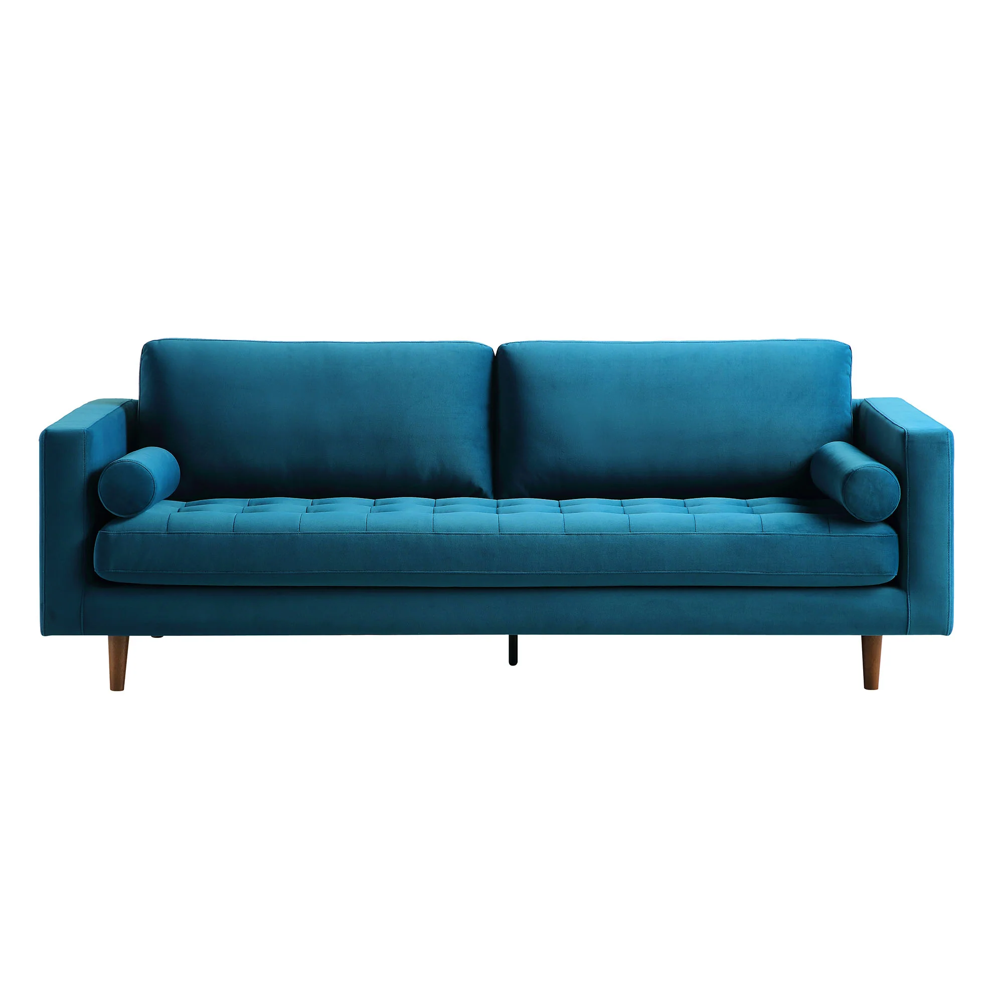 Henrietta Large 3-Seater Sofa, Teal Velvet - Image 5