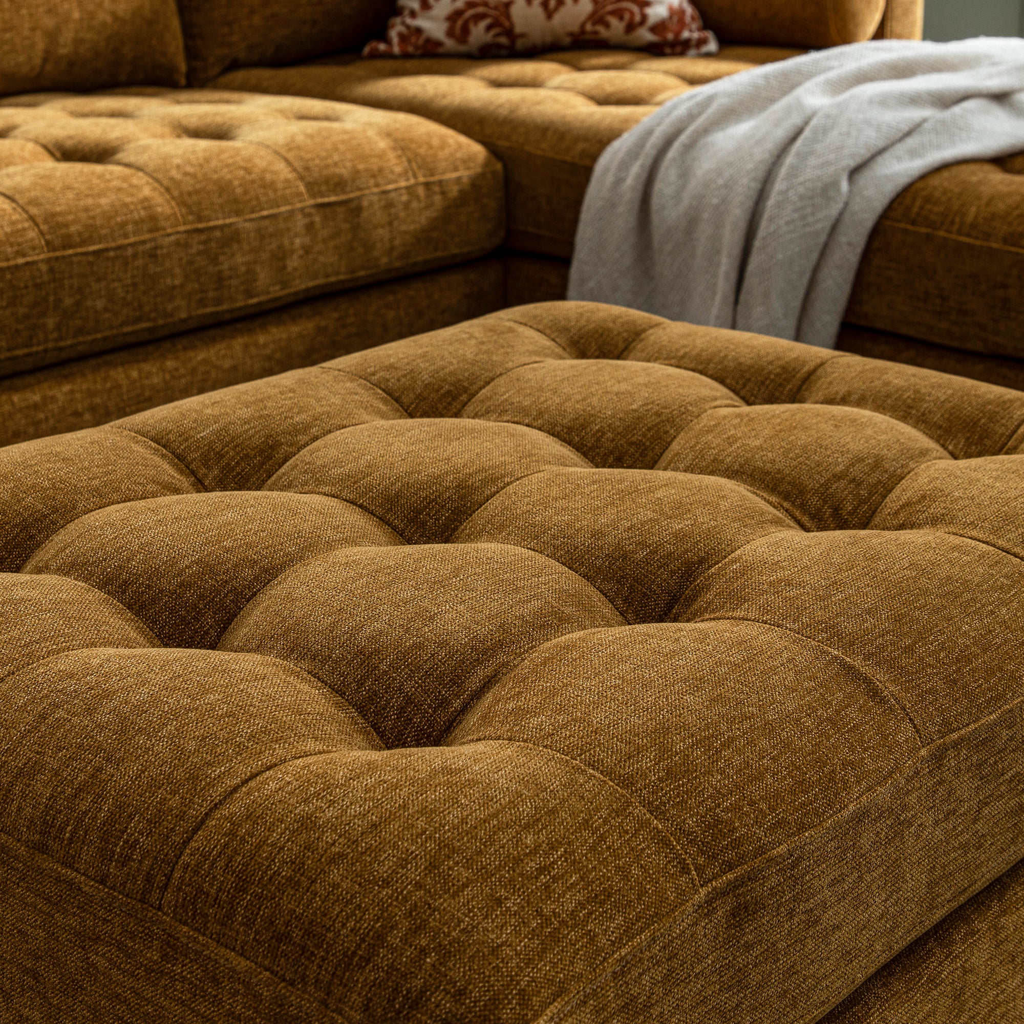 Henrietta Ottoman, Spiced Honey Chenille - Image 4