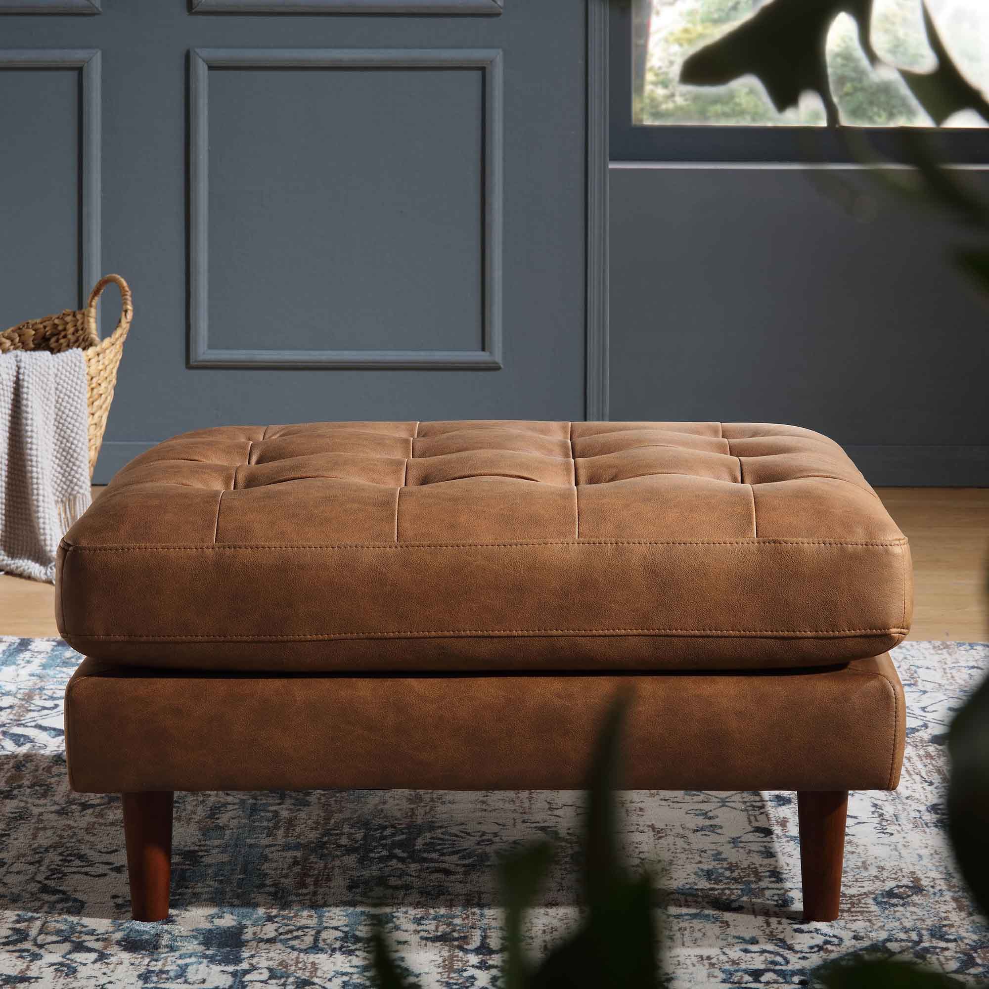 Henrietta Ottoman, Tan Faux Suede - Image 2