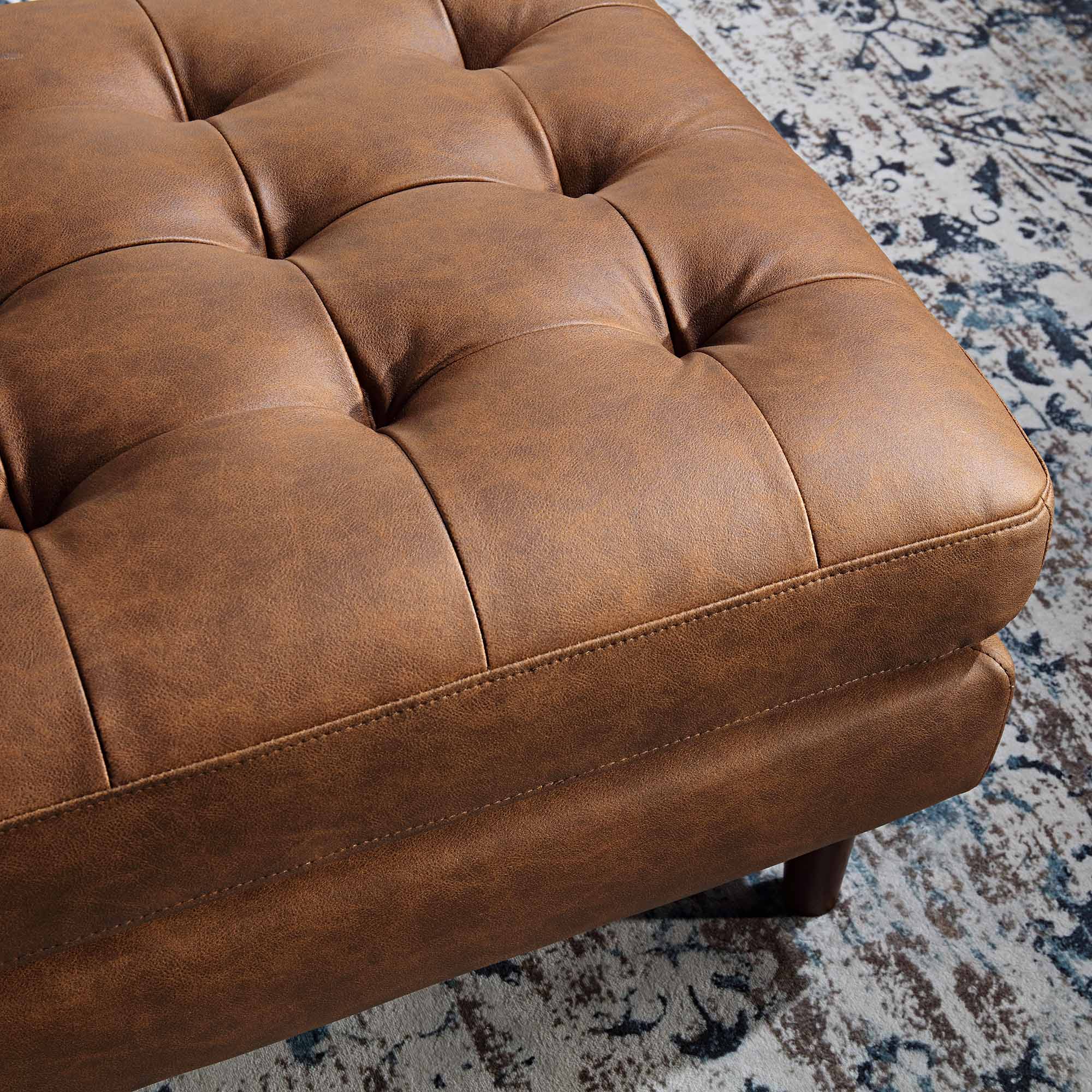 Henrietta Ottoman, Tan Faux Suede - Image 4