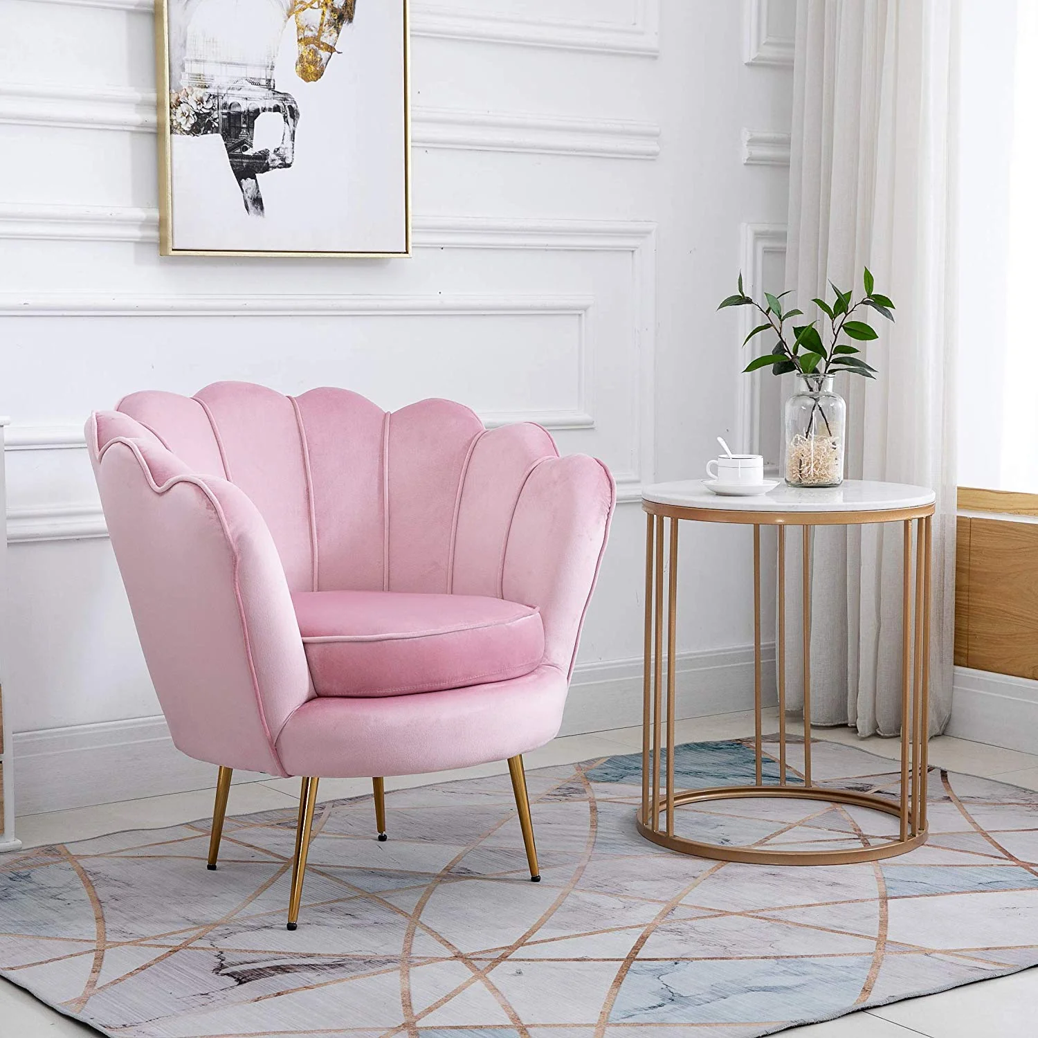 Hepburn Accent Chair in Pink Velvet - Image 2