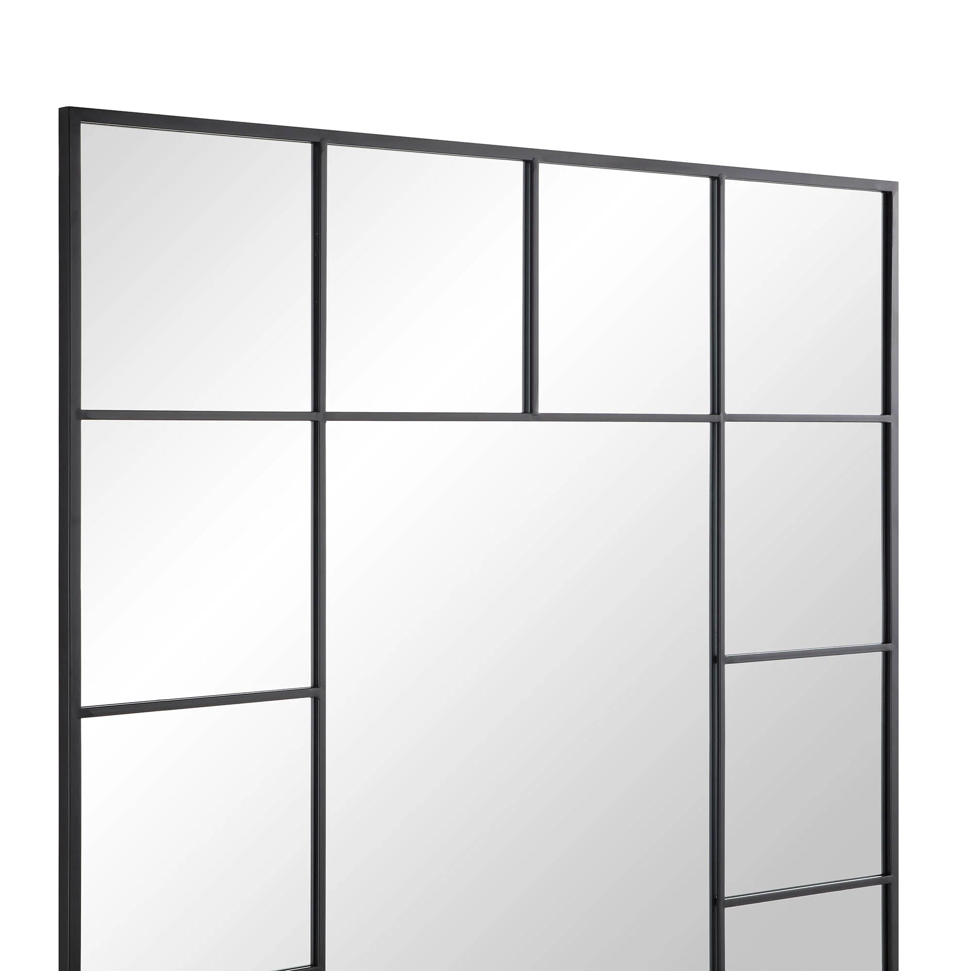 Herbert Full Length Metal Frame Window Mirror 180 x 120 cm, Black - Image 6