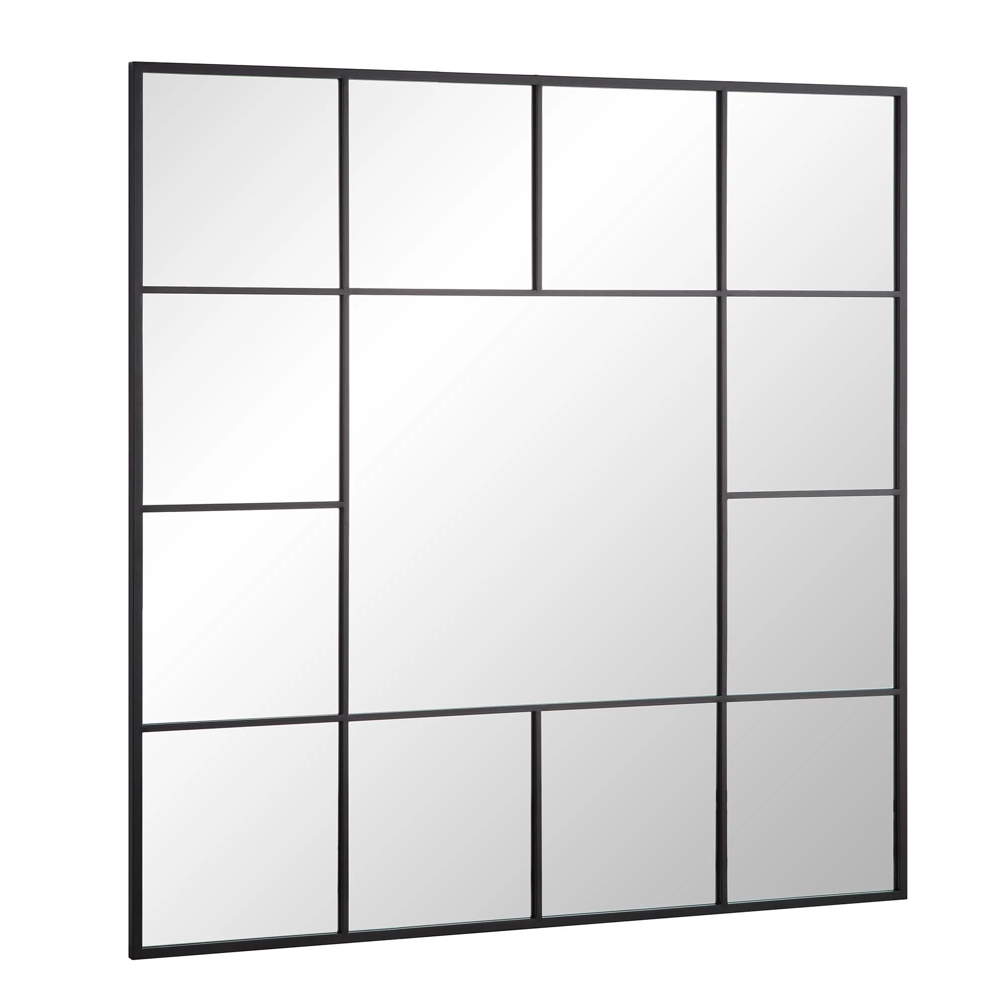 Herbert Industrial Metal Window Mirror 120 x 120 cm, Black - Image 4