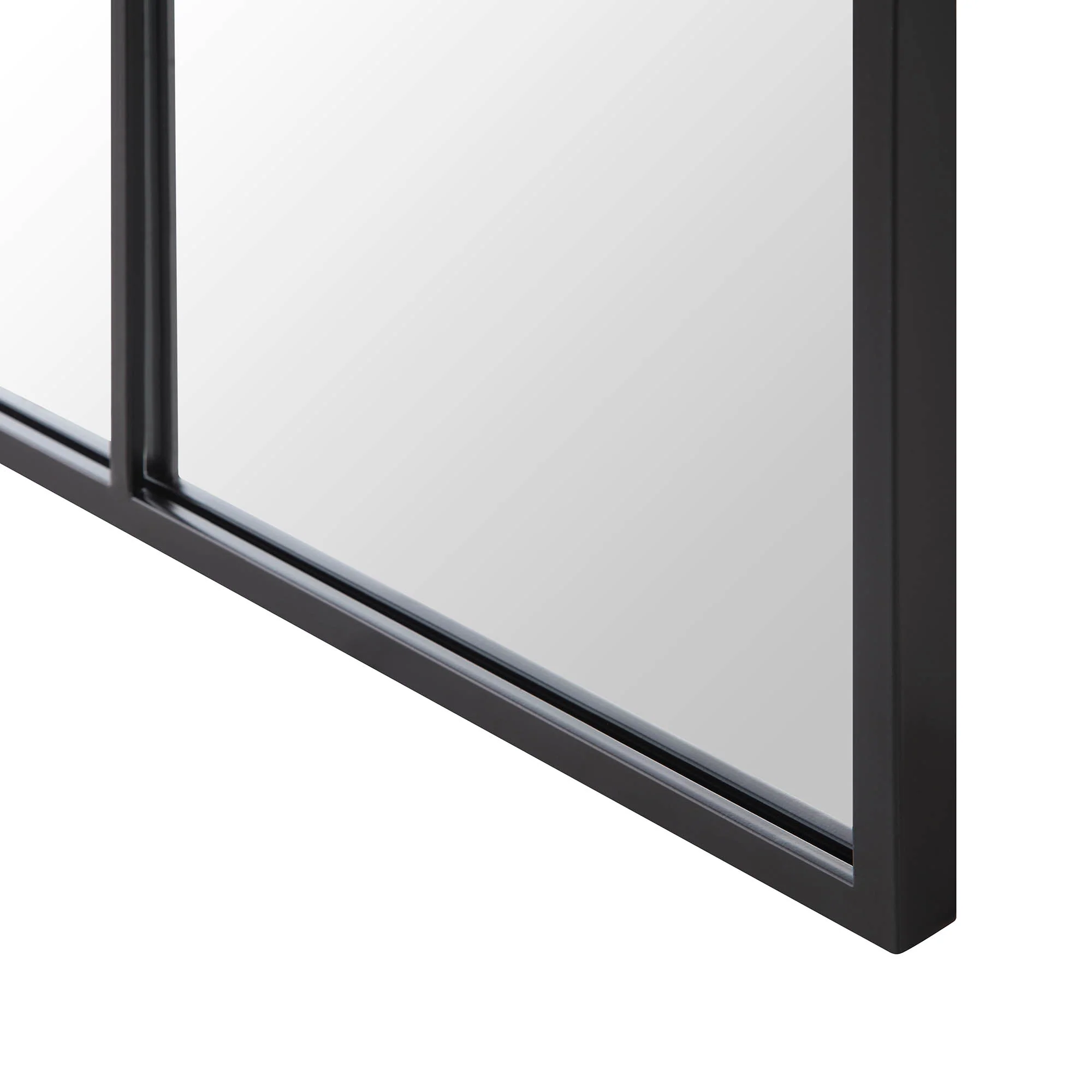 Herbert Industrial Metal Window Mirror 120 x 120 cm, Black - Image 7