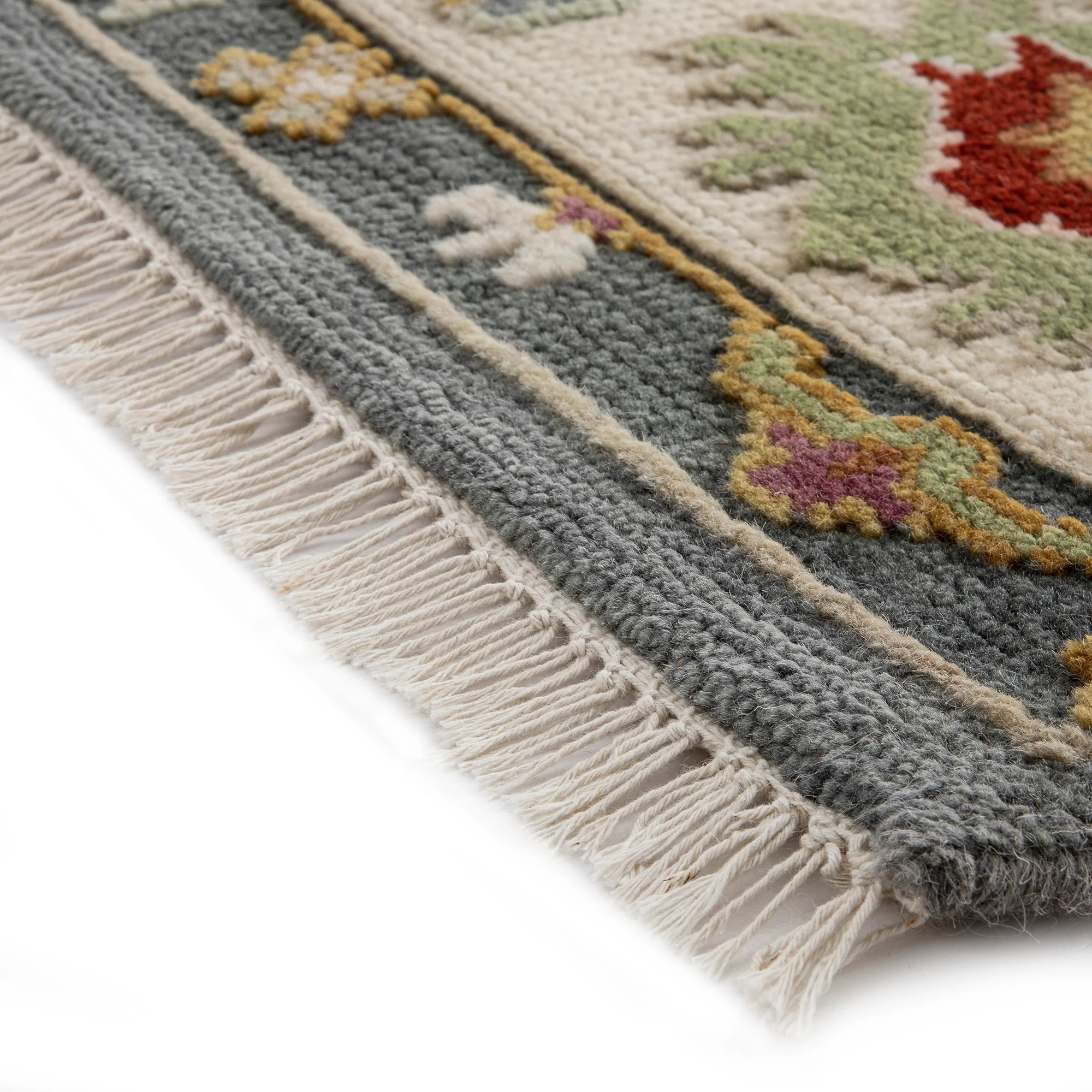 Premium Hand-Knotted Heritage Collection Oushak Enchanted Floral New Zealand Wool Rug - Image 4
