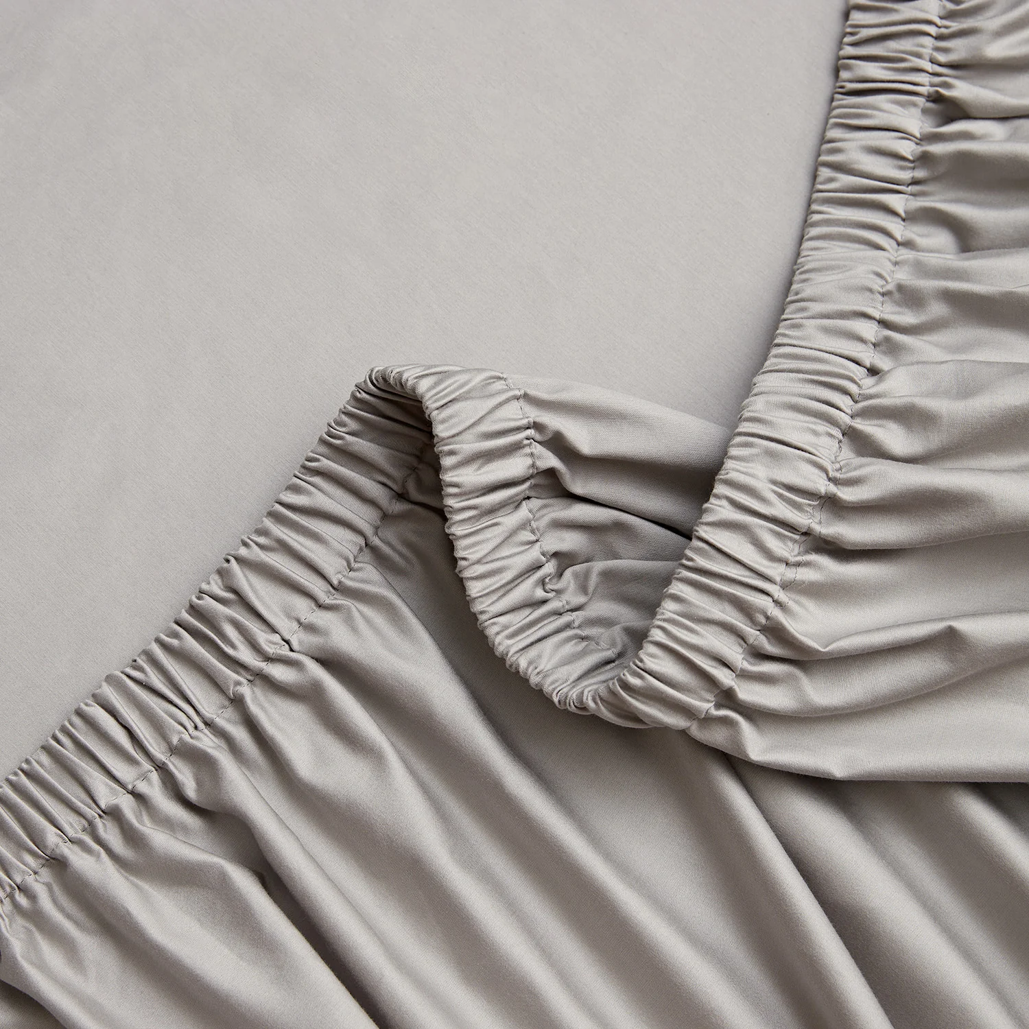 Hotel Collection 600 Thread Count Cotton Sateen Deep Fitted Sheet - Grey - Image 2