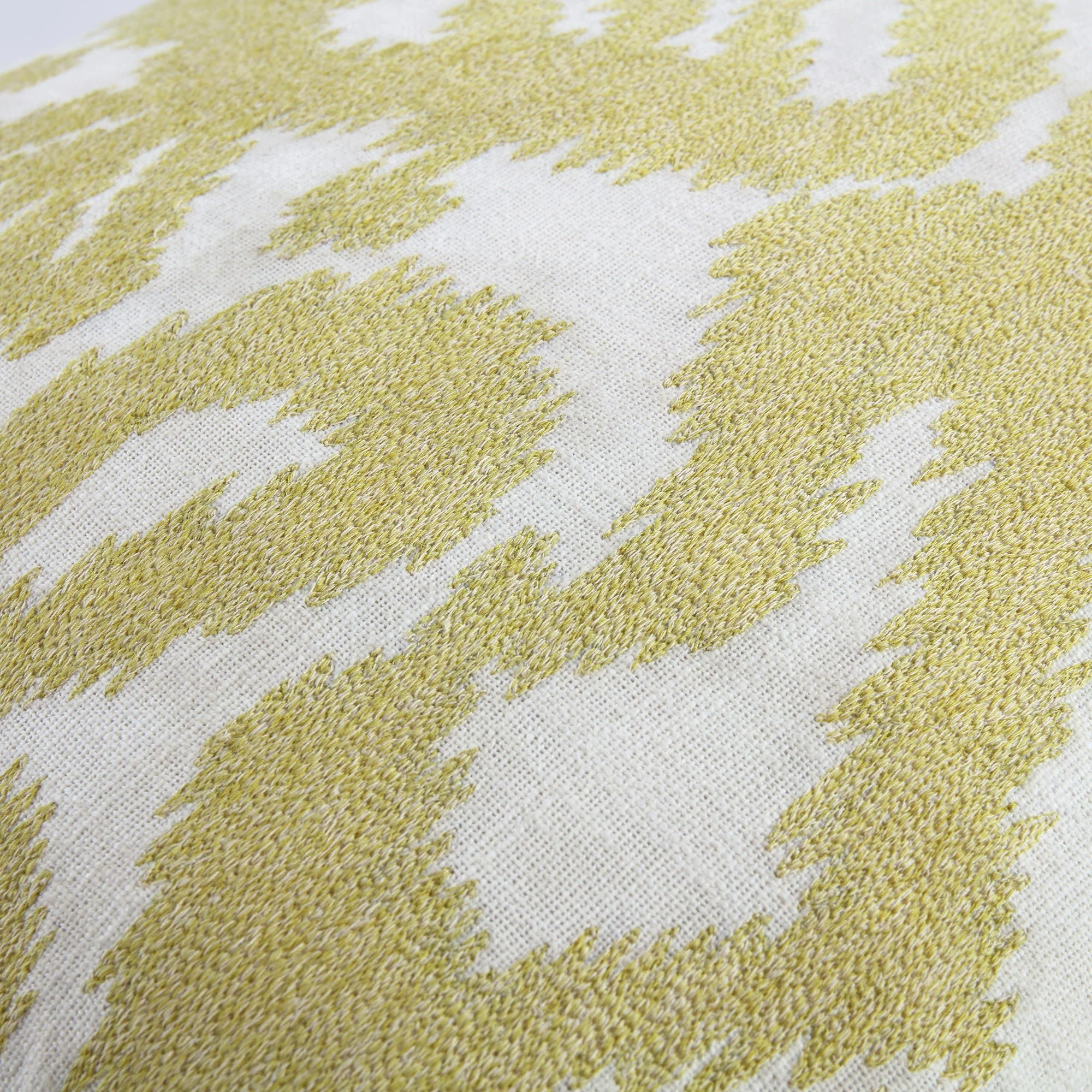 Ikat Collection Corn Yellow Hand Embroidered Cushion - Image 6