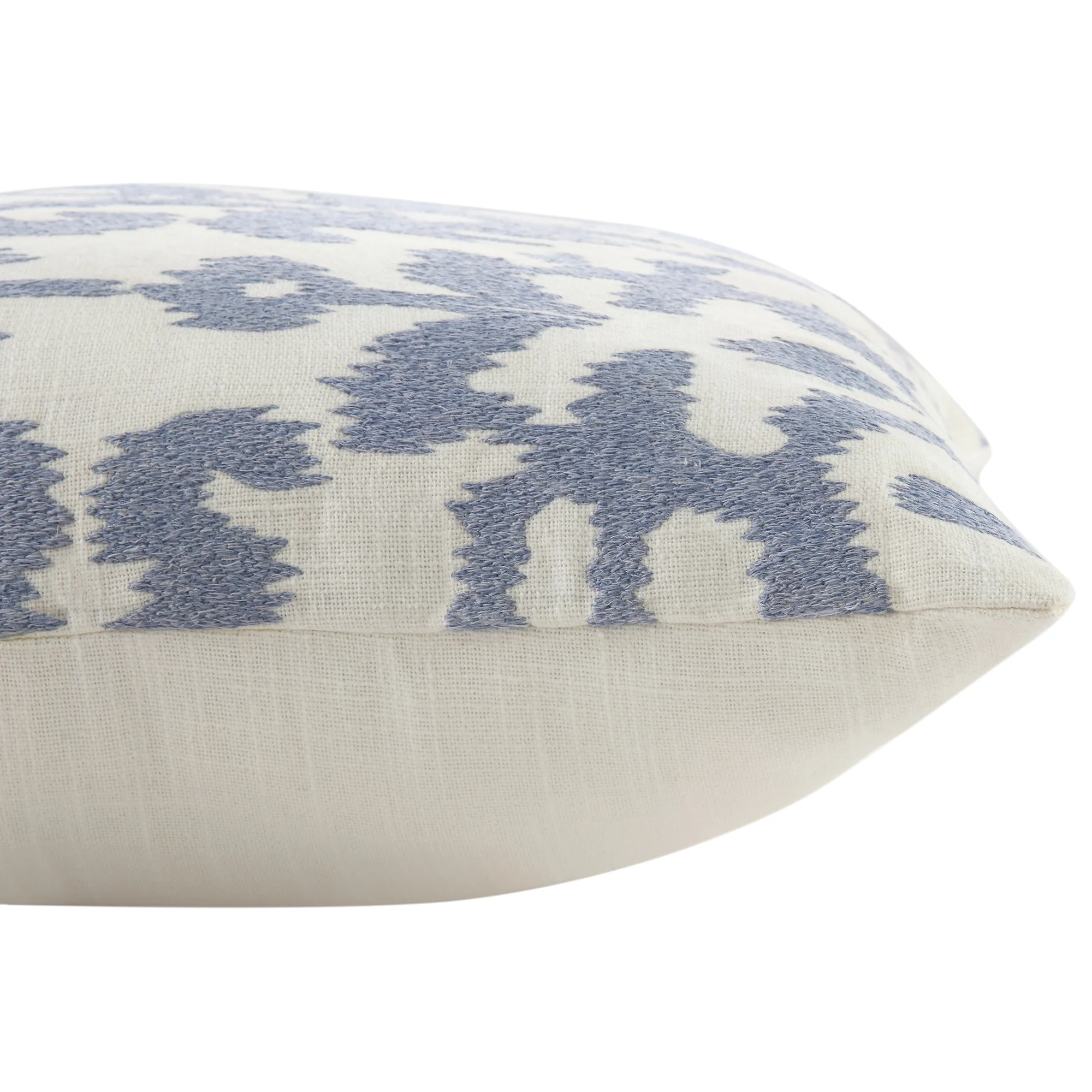 Ikat Collection Dusty Blue Hand Embroidered Cushion - Image 5