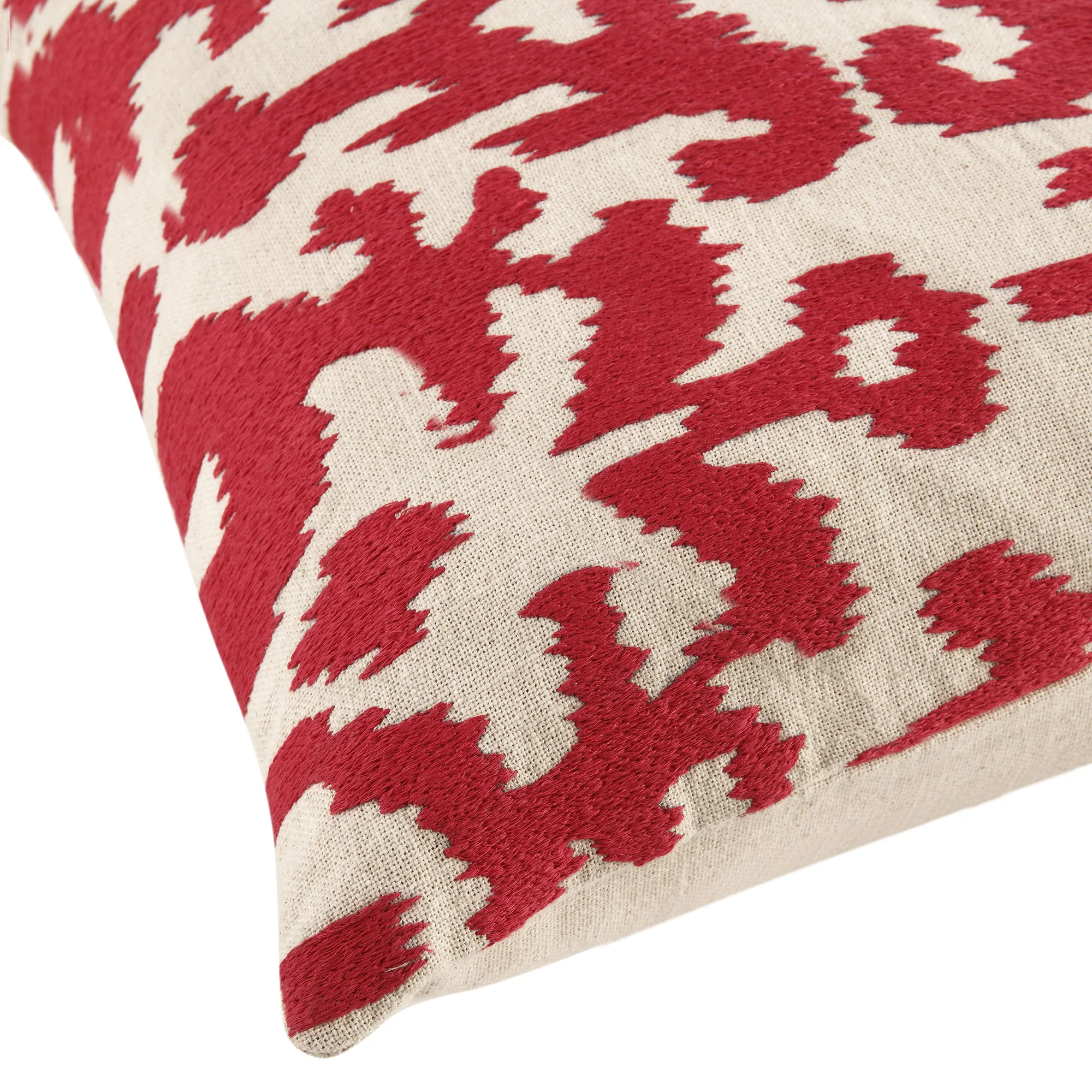 Ikat Collection Fuchsia Hand Embroidered Cushion - Image 5
