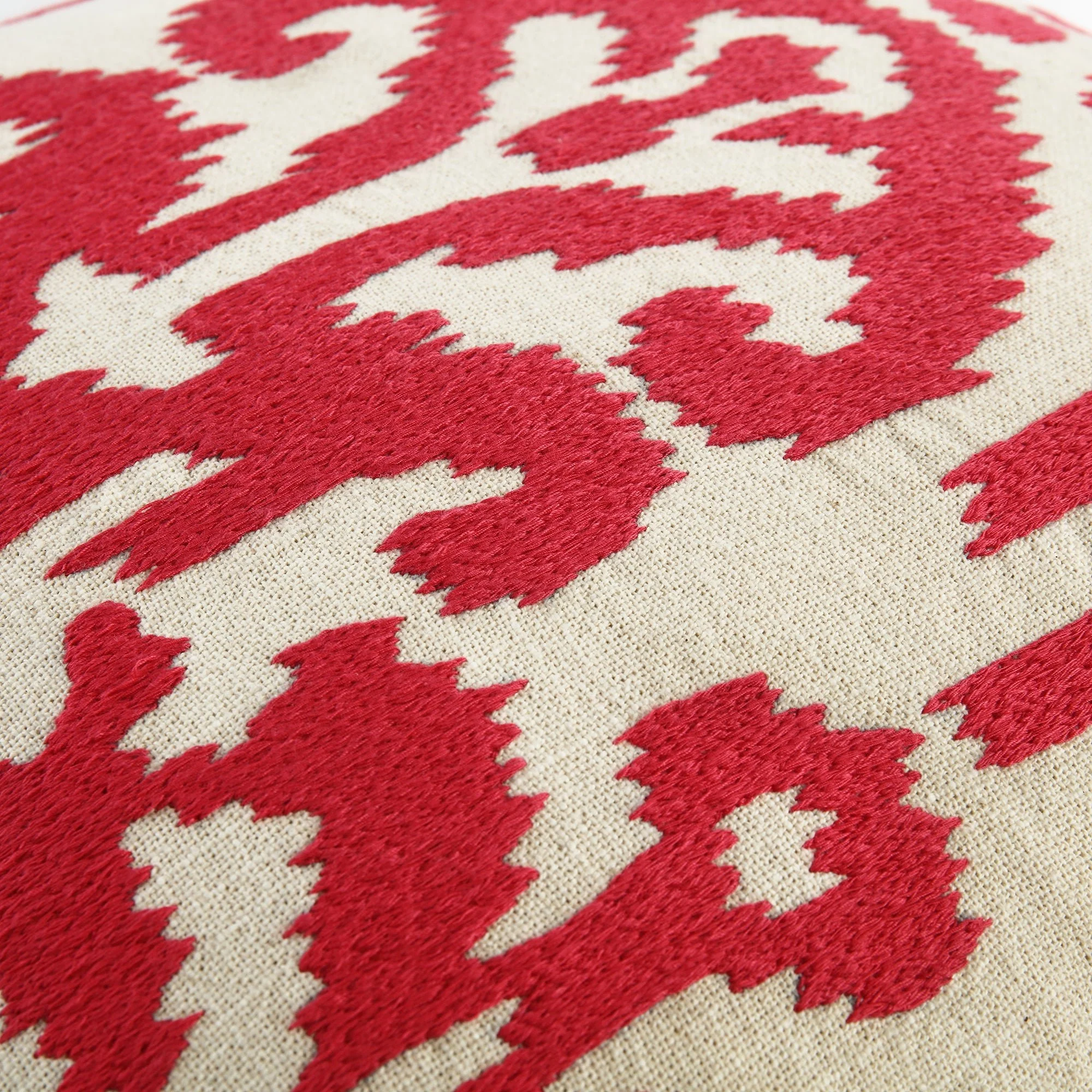 Ikat Collection Fuchsia Hand Embroidered Cushion - Image 6