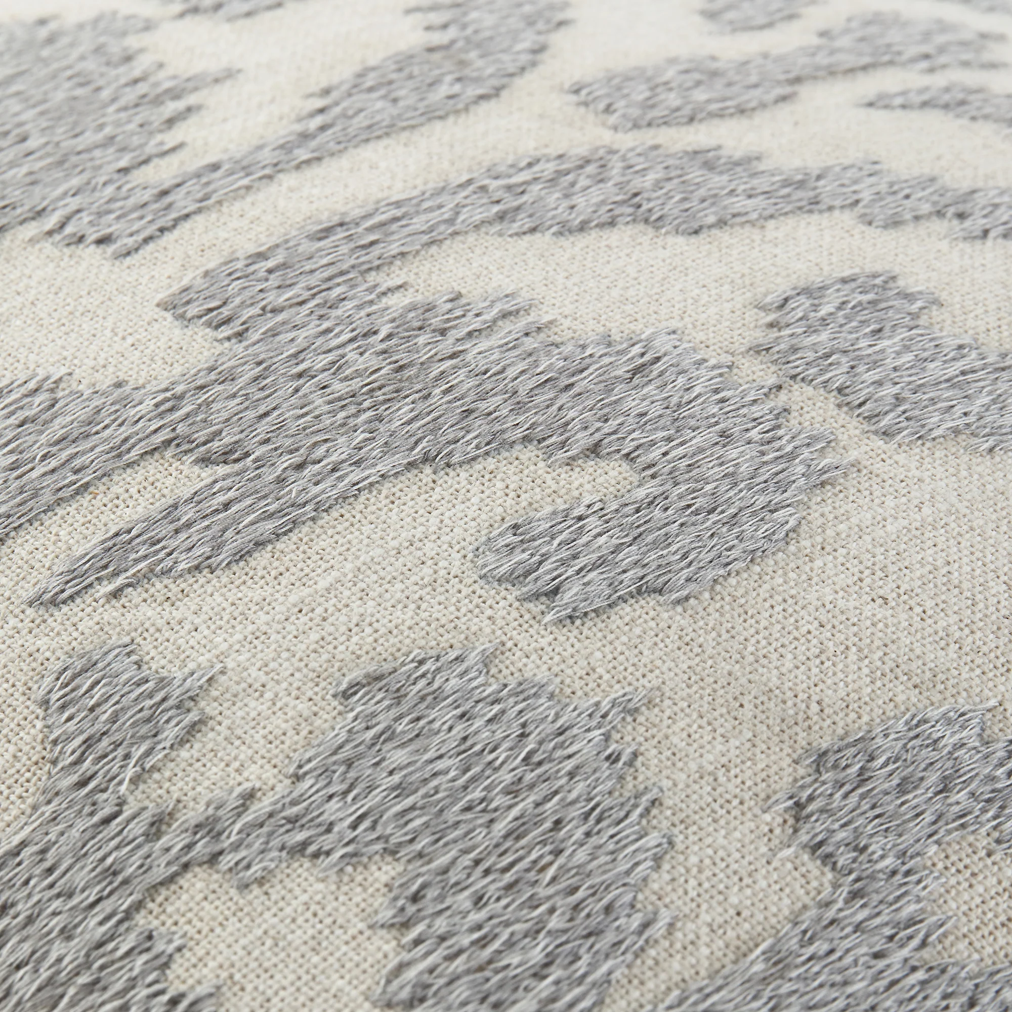 Ikat Collection Lunar Grey Hand Embroidered Cushion - Image 7